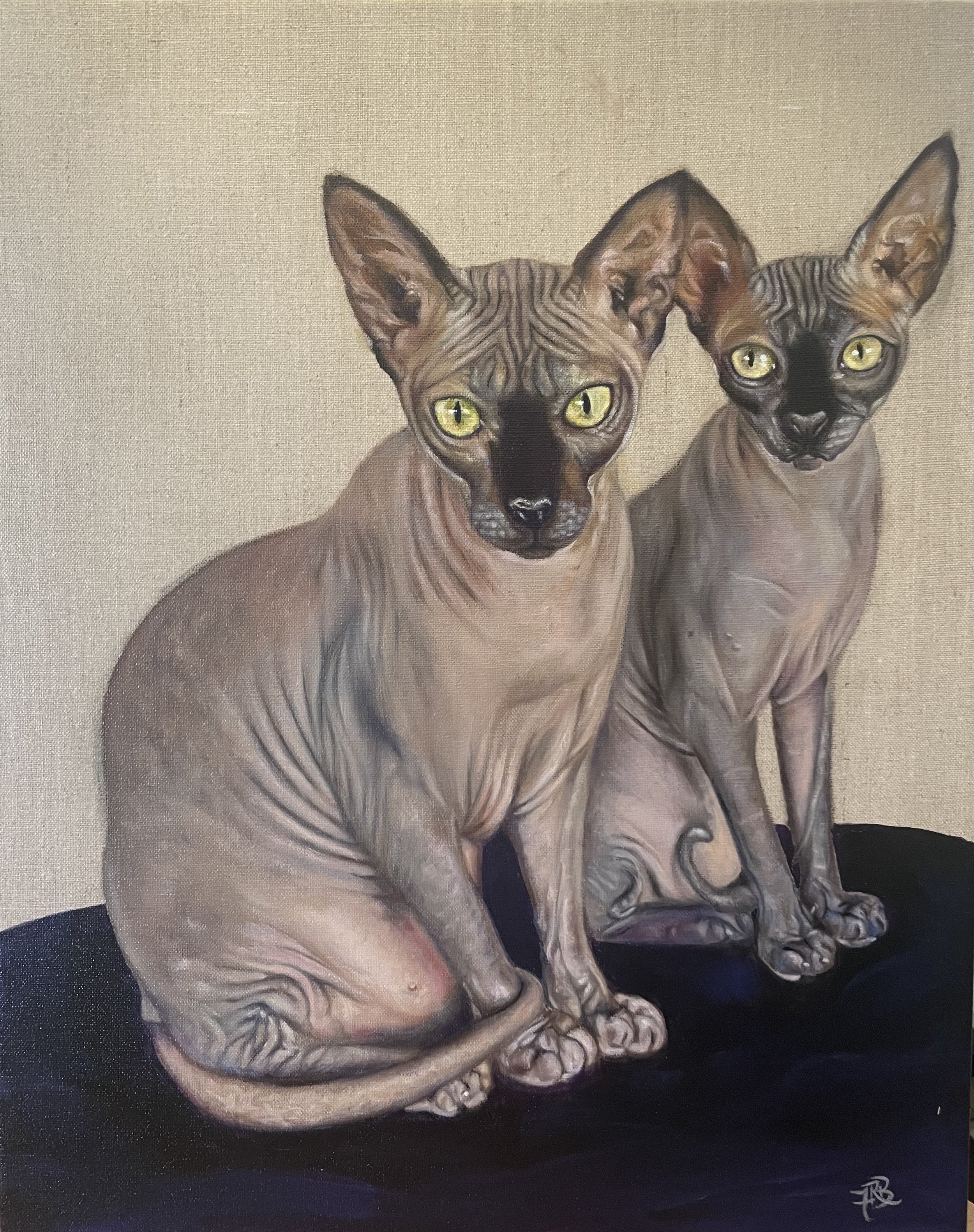 Sphinx Cats
Oils on Linen Canvas Board
297x420mm