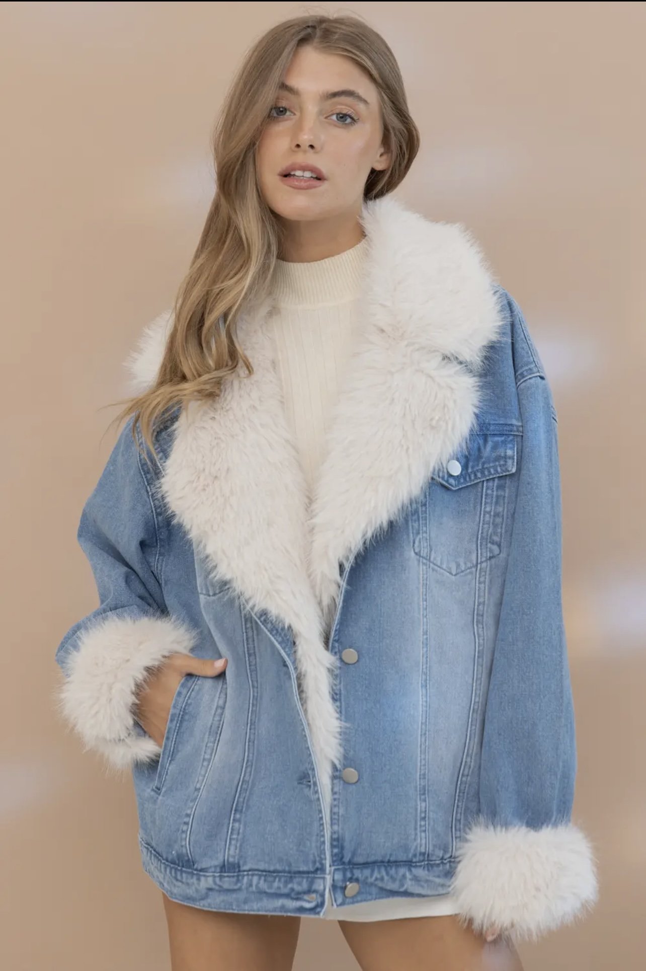 Blue Jean Fur Coat