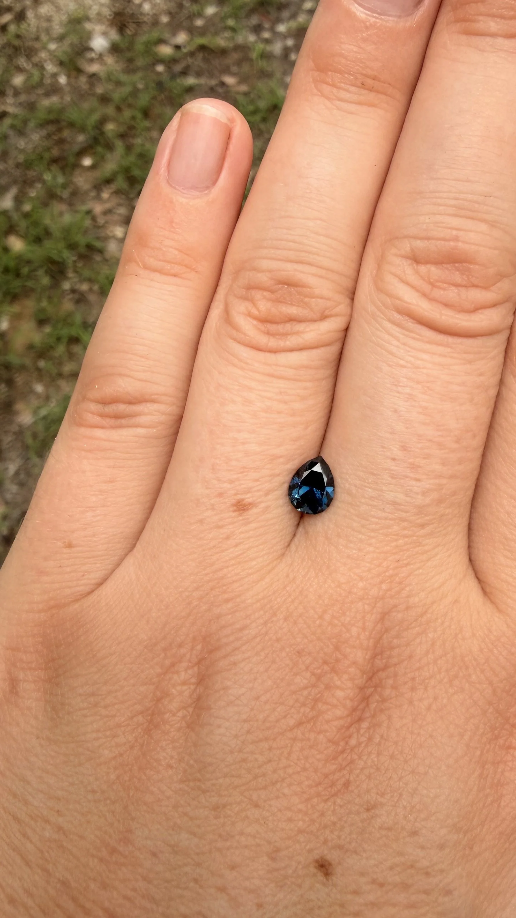 0.75 blue pear shape sapphire