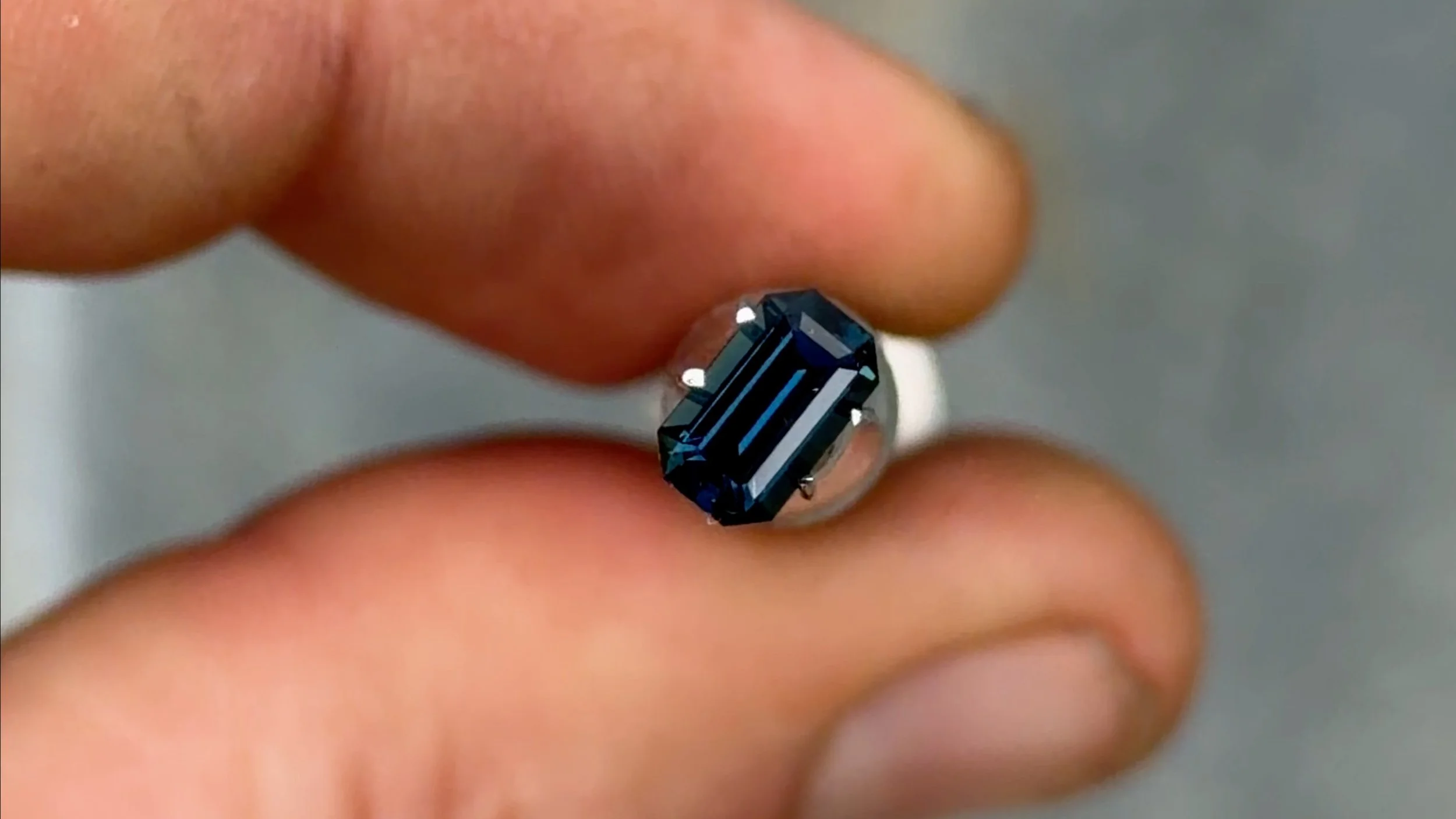 0.80 blue emerald cut sapphire