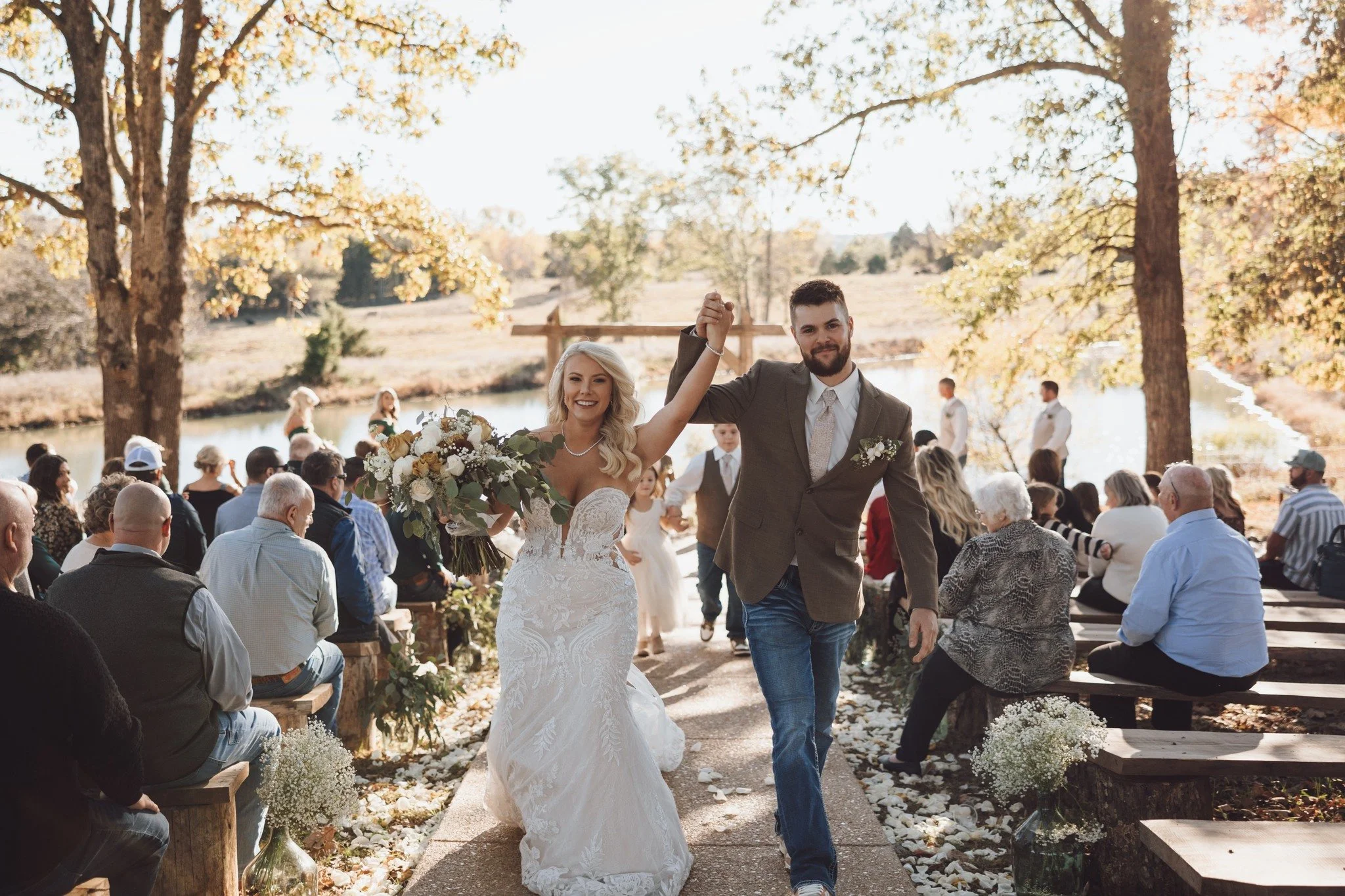 Zoe + Jared fall wedding at Berkshire Ridge couple exit.jpg