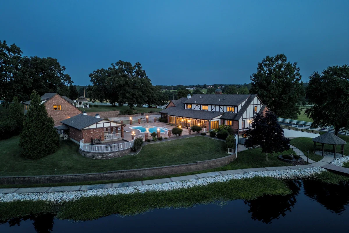 A gorgeous huge mansion that couples can rent when they book a wedding with Berkshire Ridge.