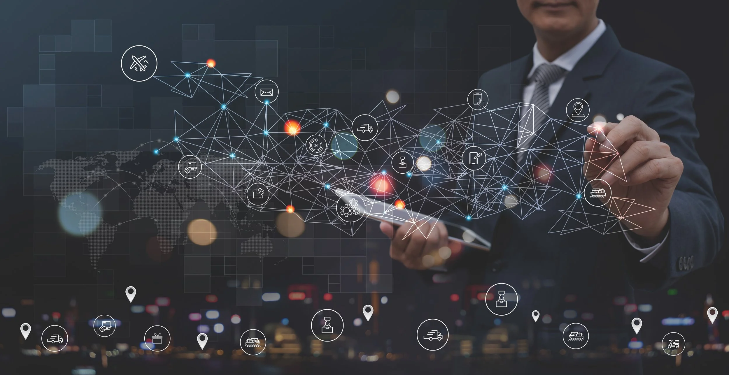 Man drawing on glass