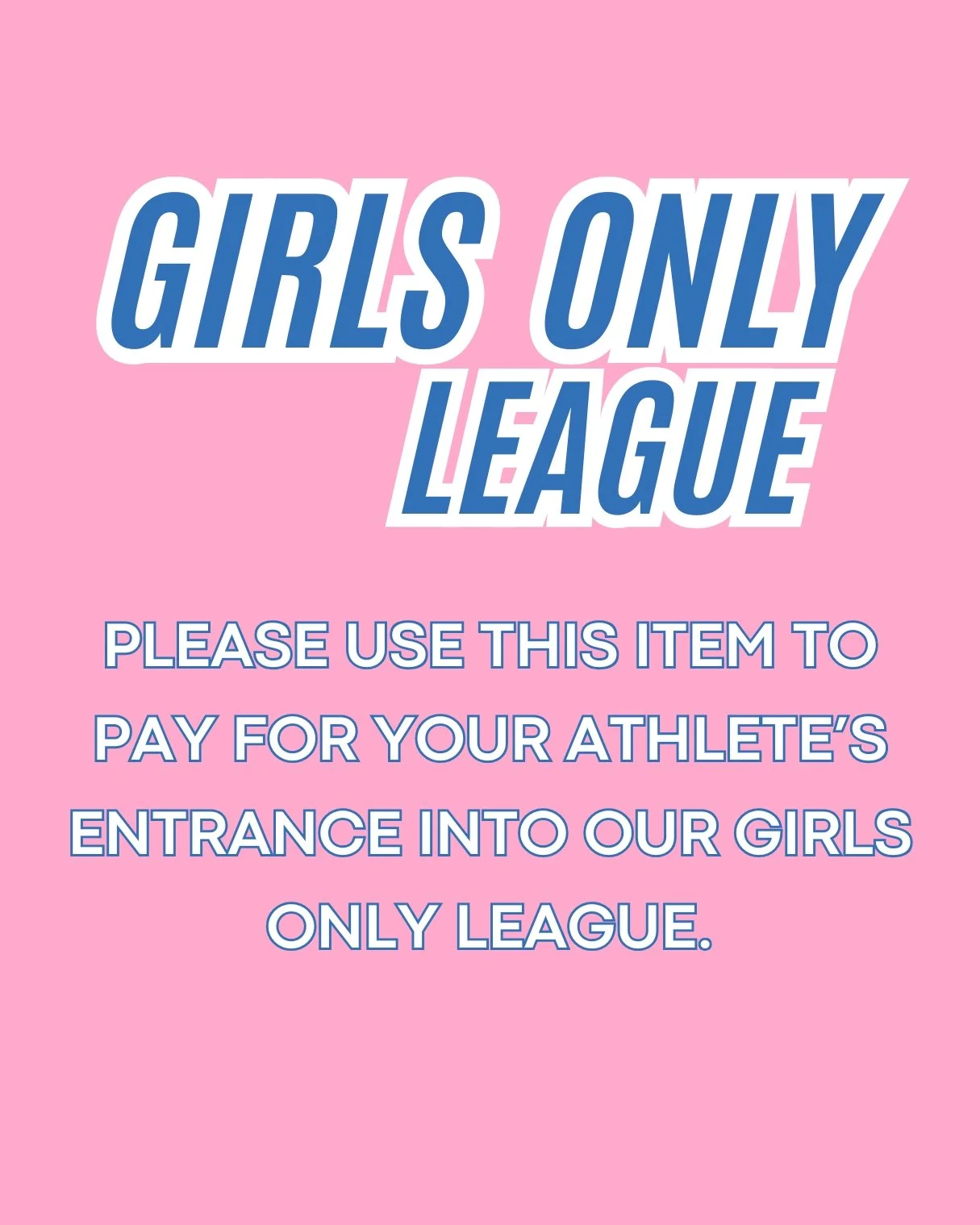 Spring 2026 girls only league.