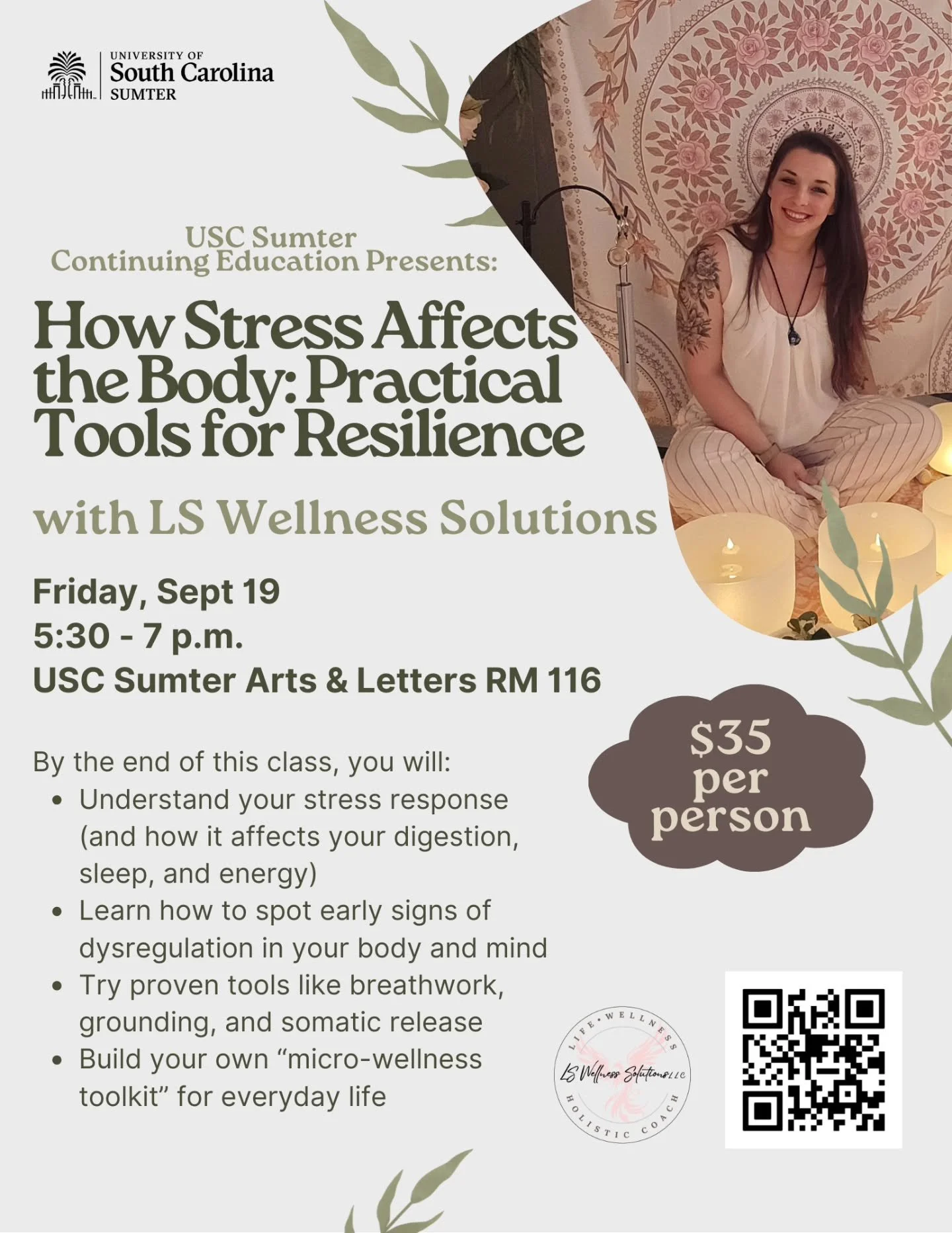 🔥Chronic stress affects more than just your mood—it impacts your energy, sleep, digestion, immune system, and overall well-being. In this interactive, hands-on session, you’ll learn how the stress response works in the body, what happens