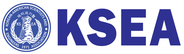 KSEA logo with Korean-American Scientists and Engineers Association emblem in blue.