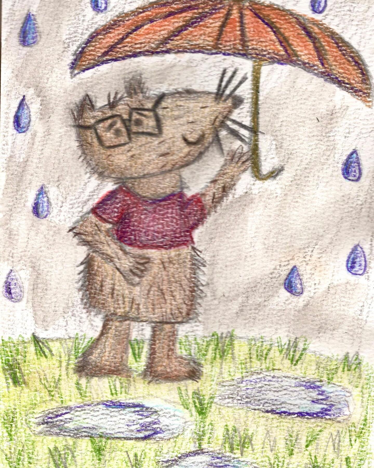 Added some color but to be honest, I almost liked him more in black and white! 🐭☔️

#childrensbookillustration