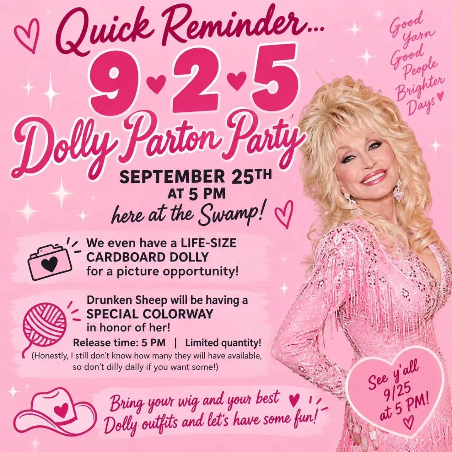 Swamp Yayas 9/25 Dolly Parton Party 