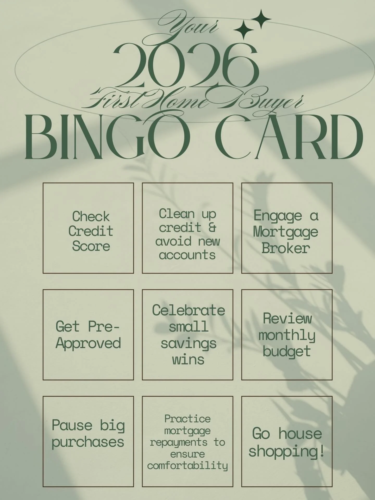 Buying your first home rarely happens all at once.

It&rsquo;s a series of small, intentional steps that quietly build confidence over time.

Think of this as your 2026 checklist.
Not to rush through, but to guide you forward 🌱

And when you&rsquo;r