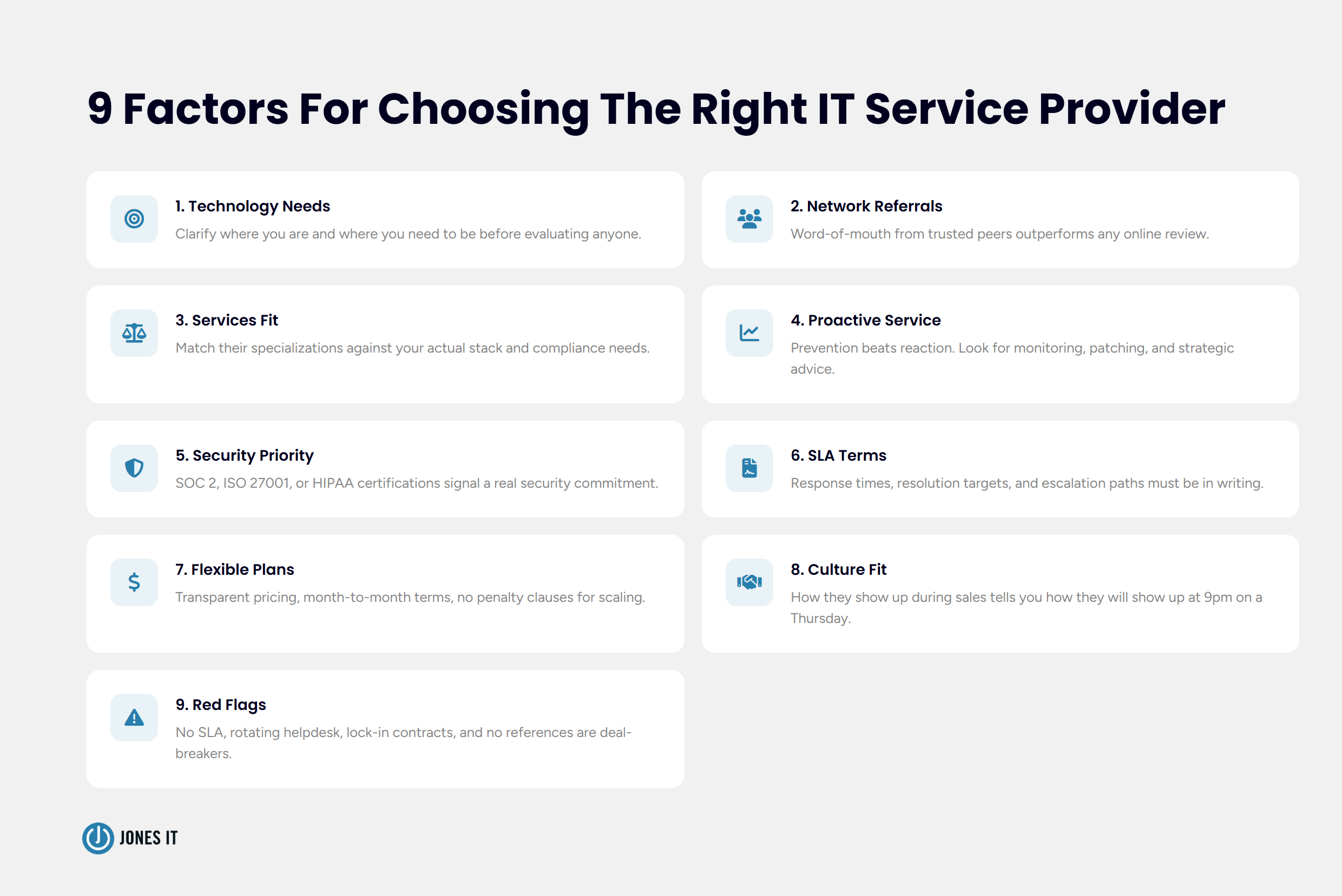 9 factors for choosing IT service provider
