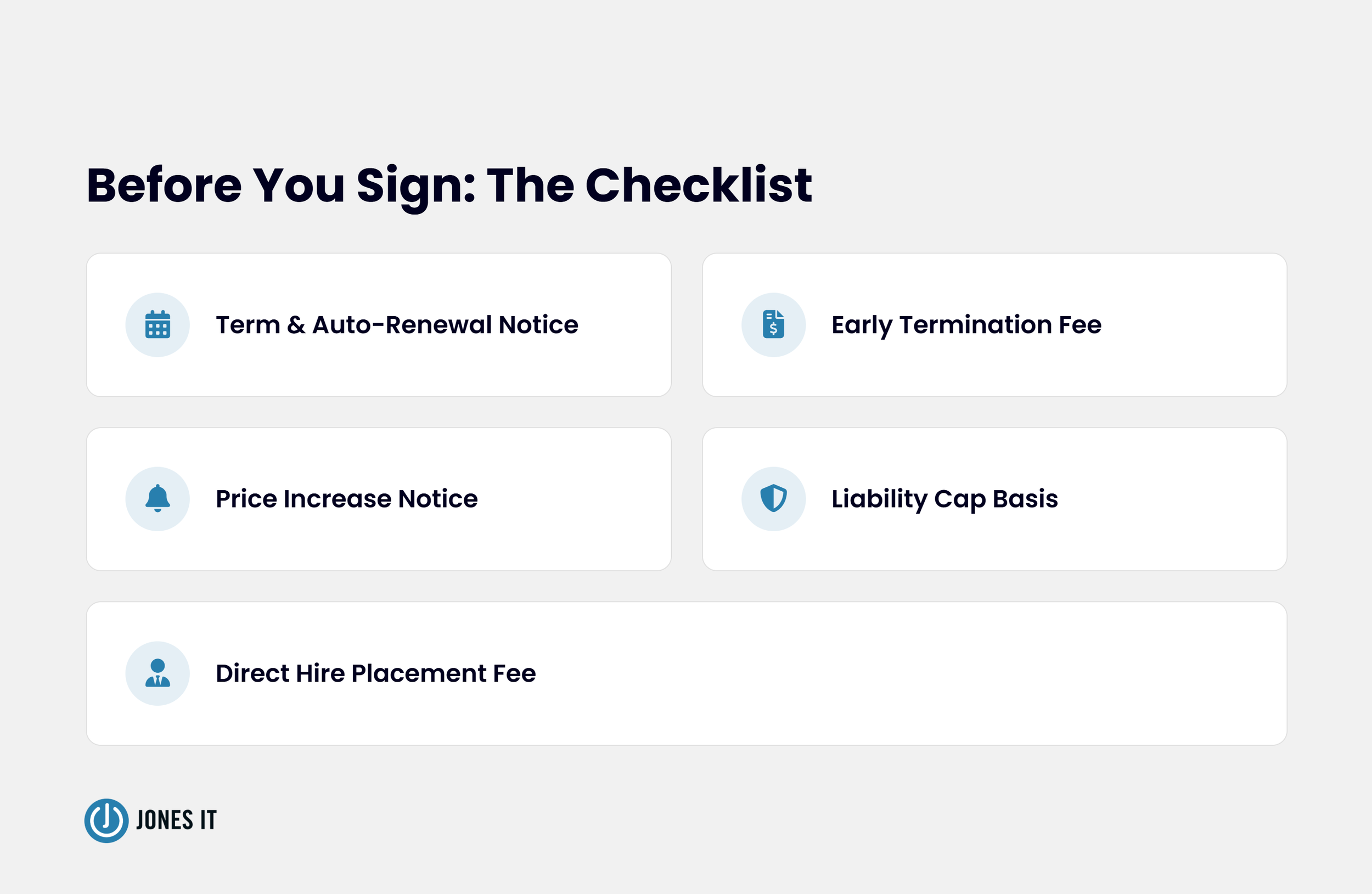 Managed it contract negotiation checklist infographic