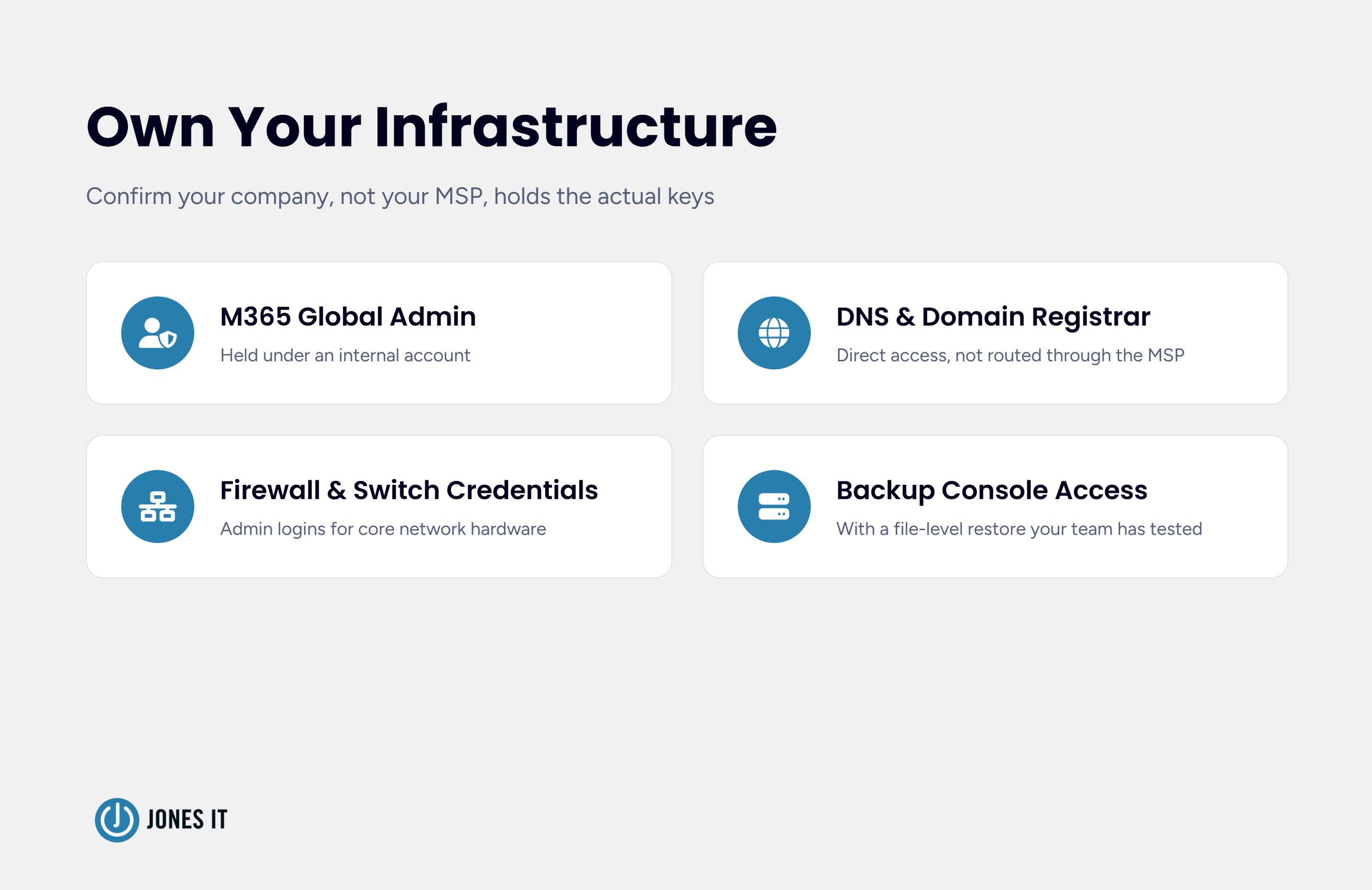 Own your infrastructure checklist
