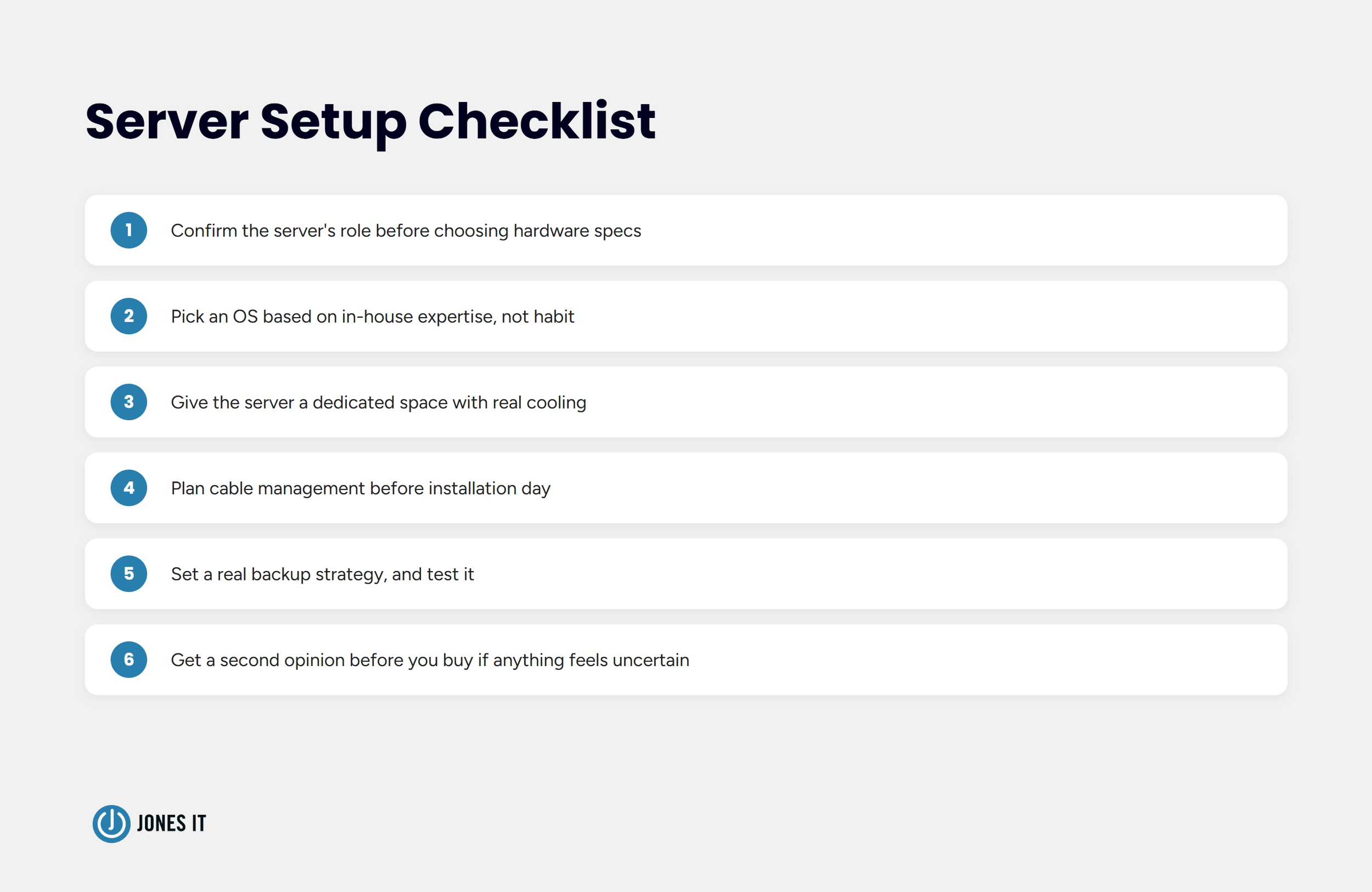 Server setup checklist