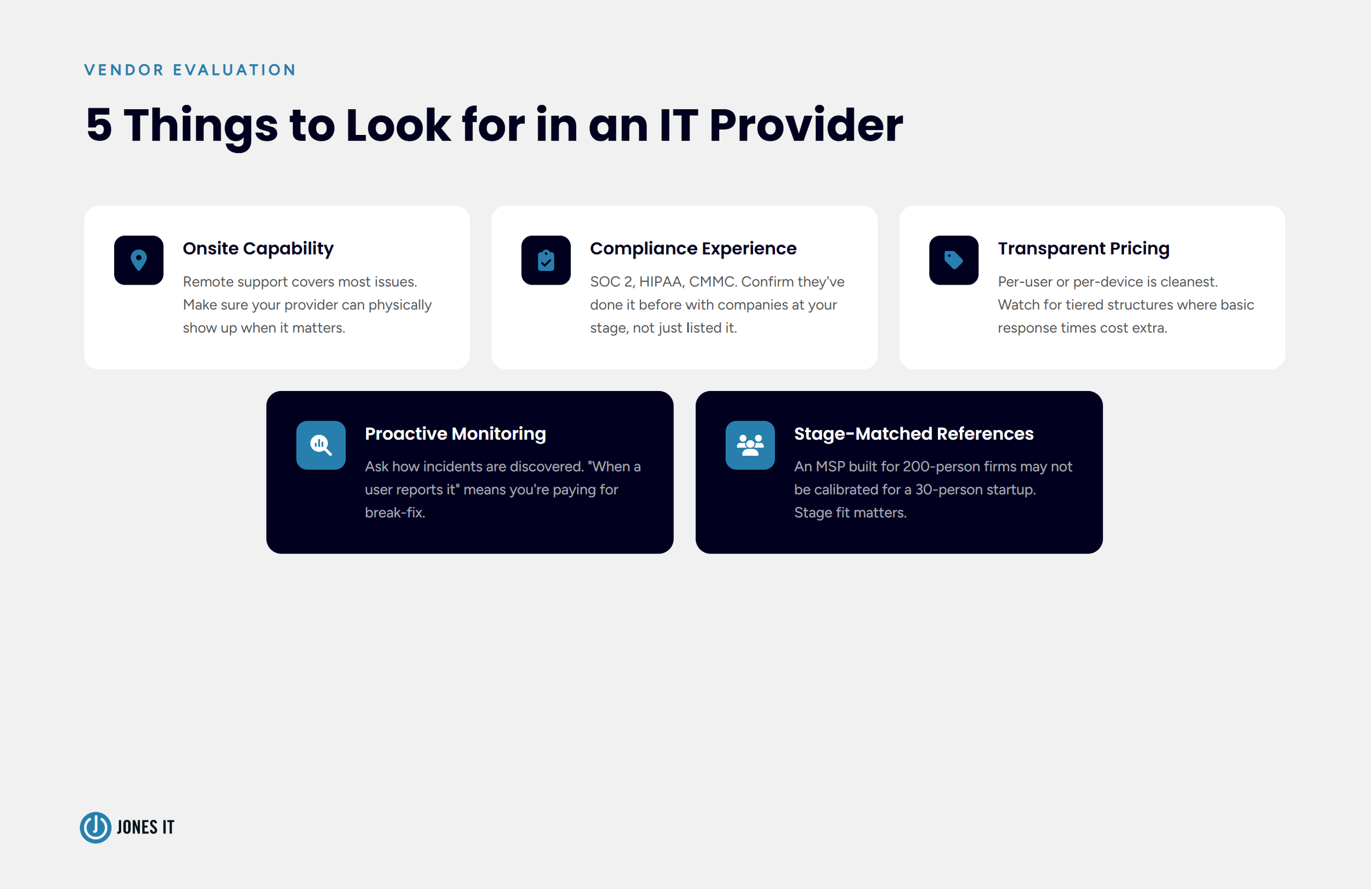 IT Vendor Evaluation checklist