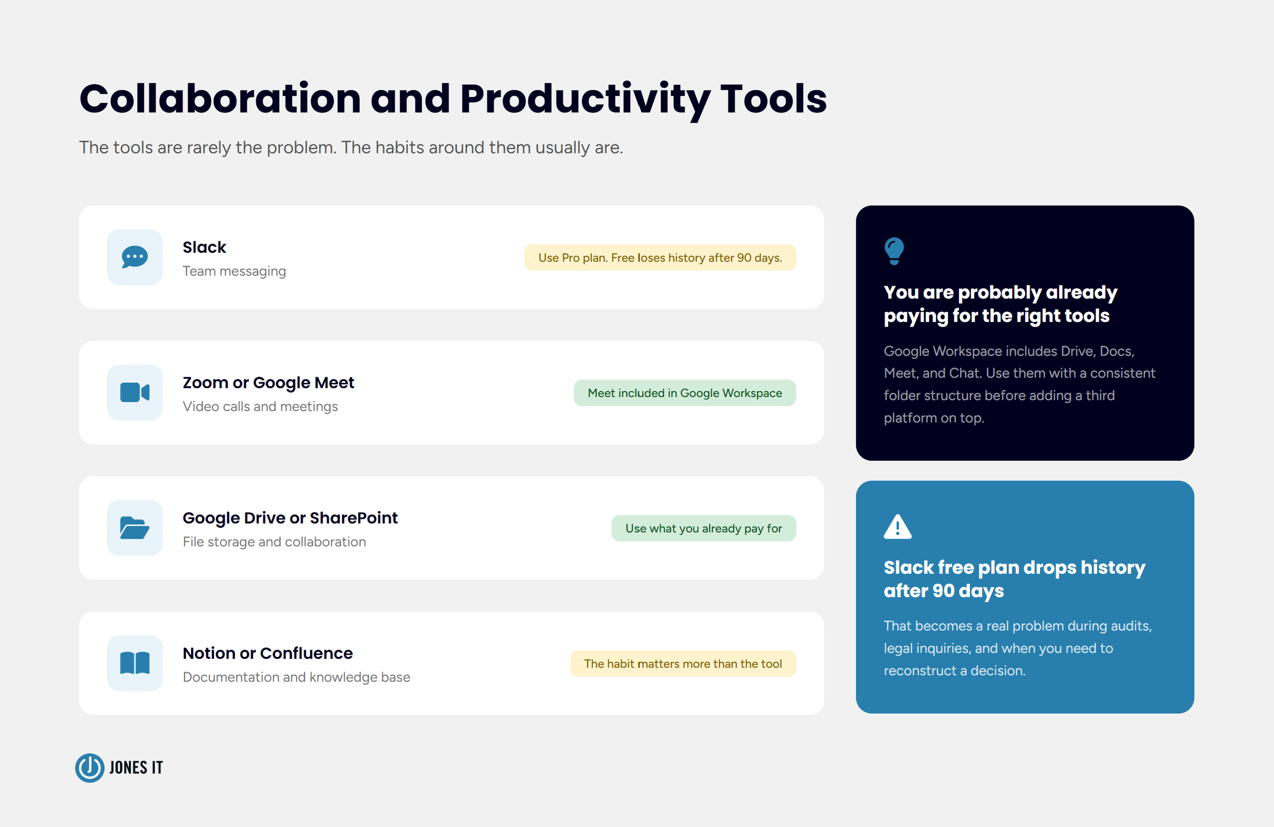 Collaboration and productivity tools for startups