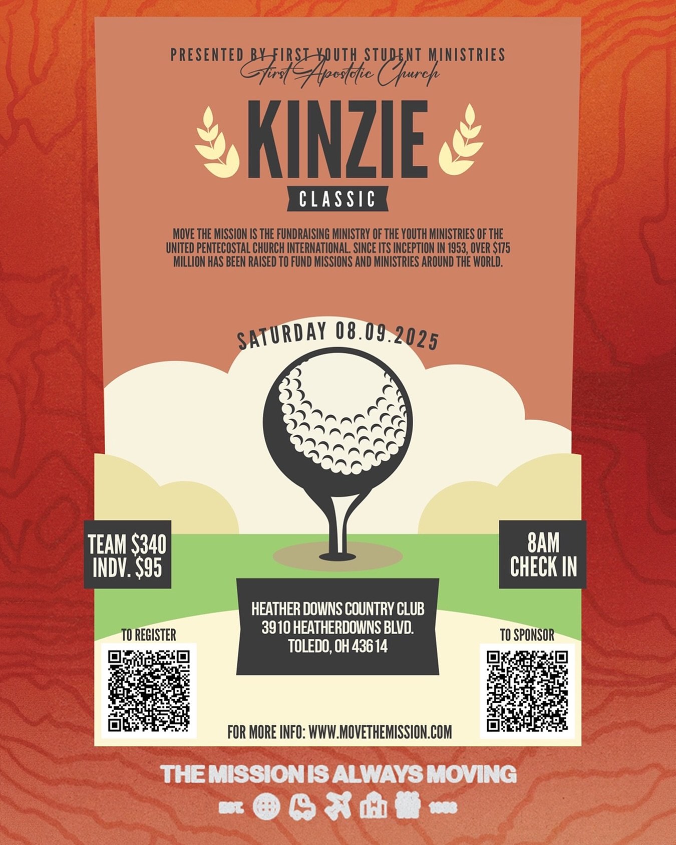 🏌️&zwj;♂️⛳ Get ready to tee off for a great cause! Join us for the Kinzie Classic on Saturday, August 9th, 2025 at Heather Downs Country Club in Toledo, OH!

Presented by First Youth Student Ministries of First Apostolic Church, this event supports 