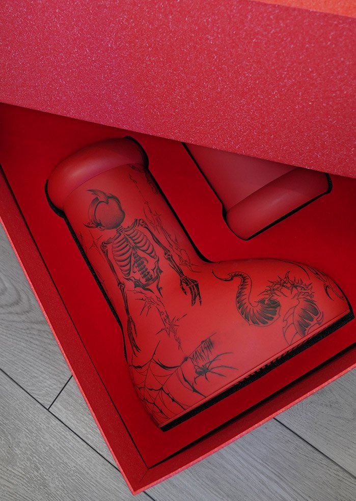 Tattooed Red Boots