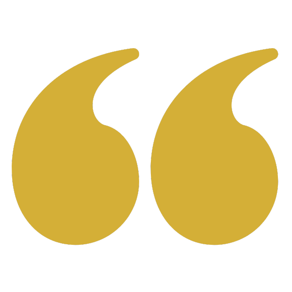 Gold quotation marks on a black background