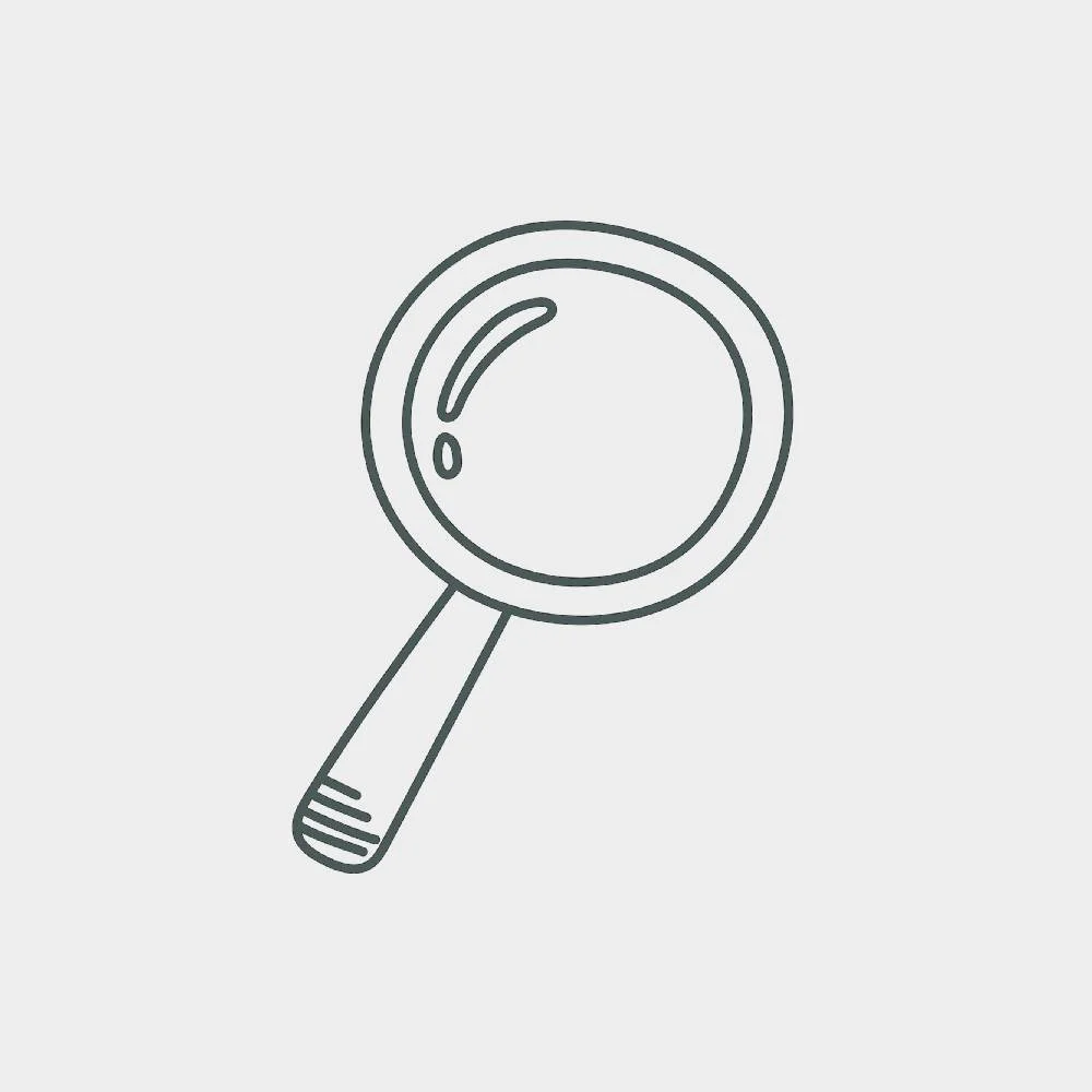 Line drawing of a magnifying glass