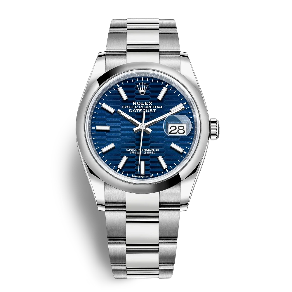 【PRE-OWNED】ROLEX DATEJUST STEEL BLUE FLUTED DIAL WATCH 126200 36MM