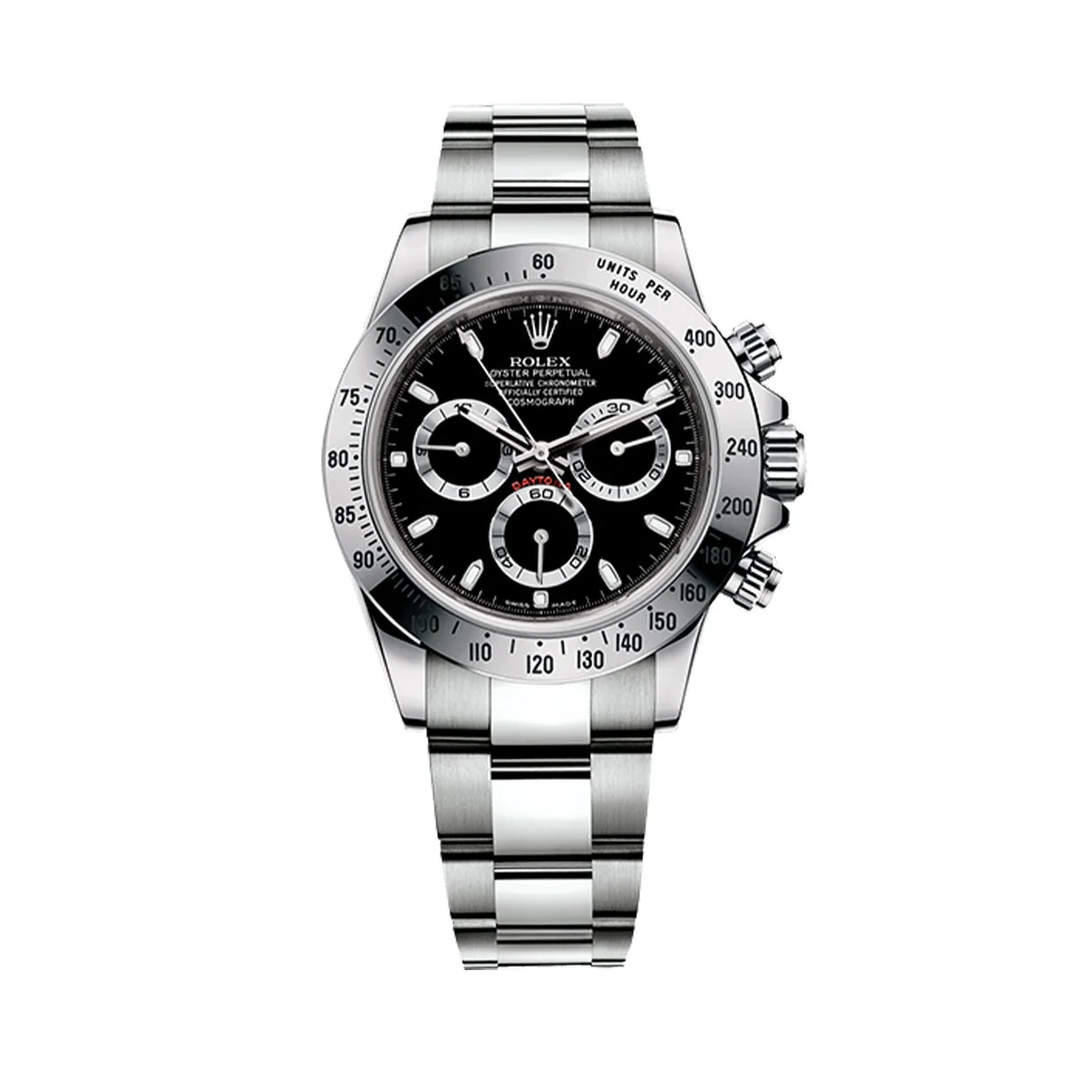 【PRE-OWNED】ROLEX DAYTONA STEEL BLACK DIAL BEZEL MENS WATCH 116520 40MM
