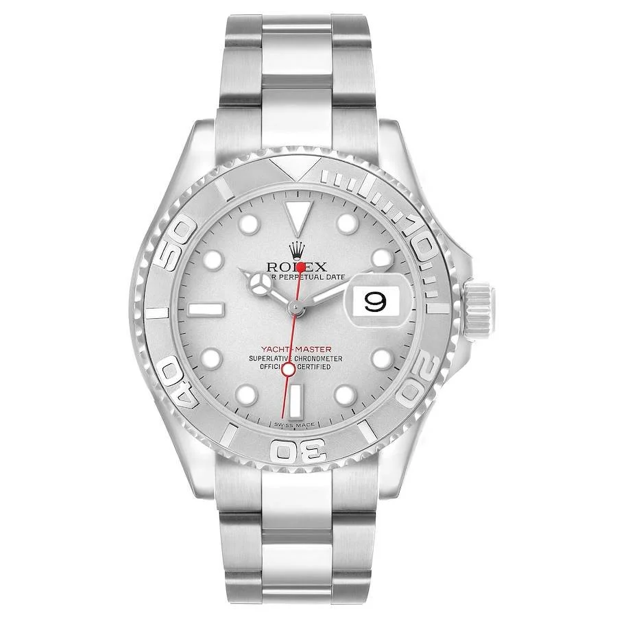 【BRAND NEW】ROLEX YACHTMASTER STEEL PLATINUM DIAL BEZEL MENS 16622 40MM