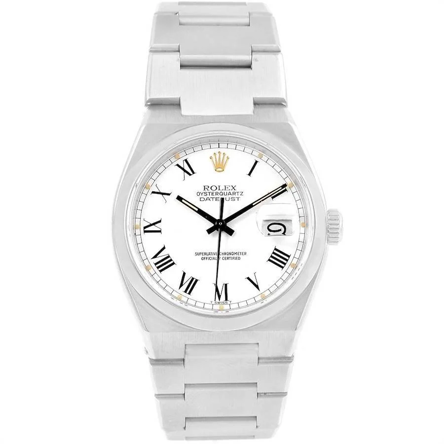 【PRE-OWNED】ROLEX OYSTERQUARTZ DATEJUST WHITE BUCKLEY DIAL VINTAGE MENS 17000 36MM