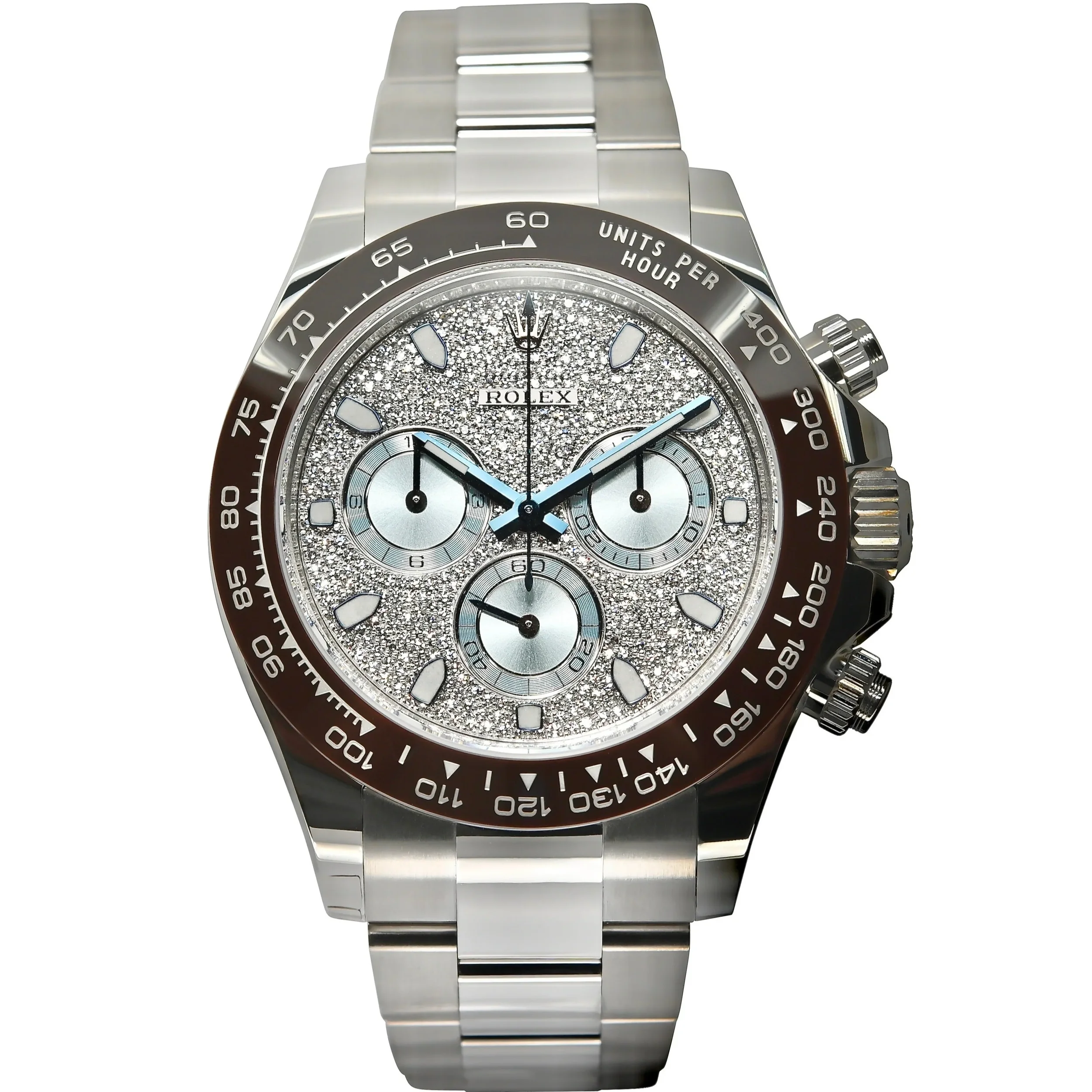 【PRE-OWNED】PT950 PLATINUM AUTOMATIC BROWN CERAMIC BEZEL STARRY NOODLES CHRONOGRAPH DAYTONA 116506ZI 40MM