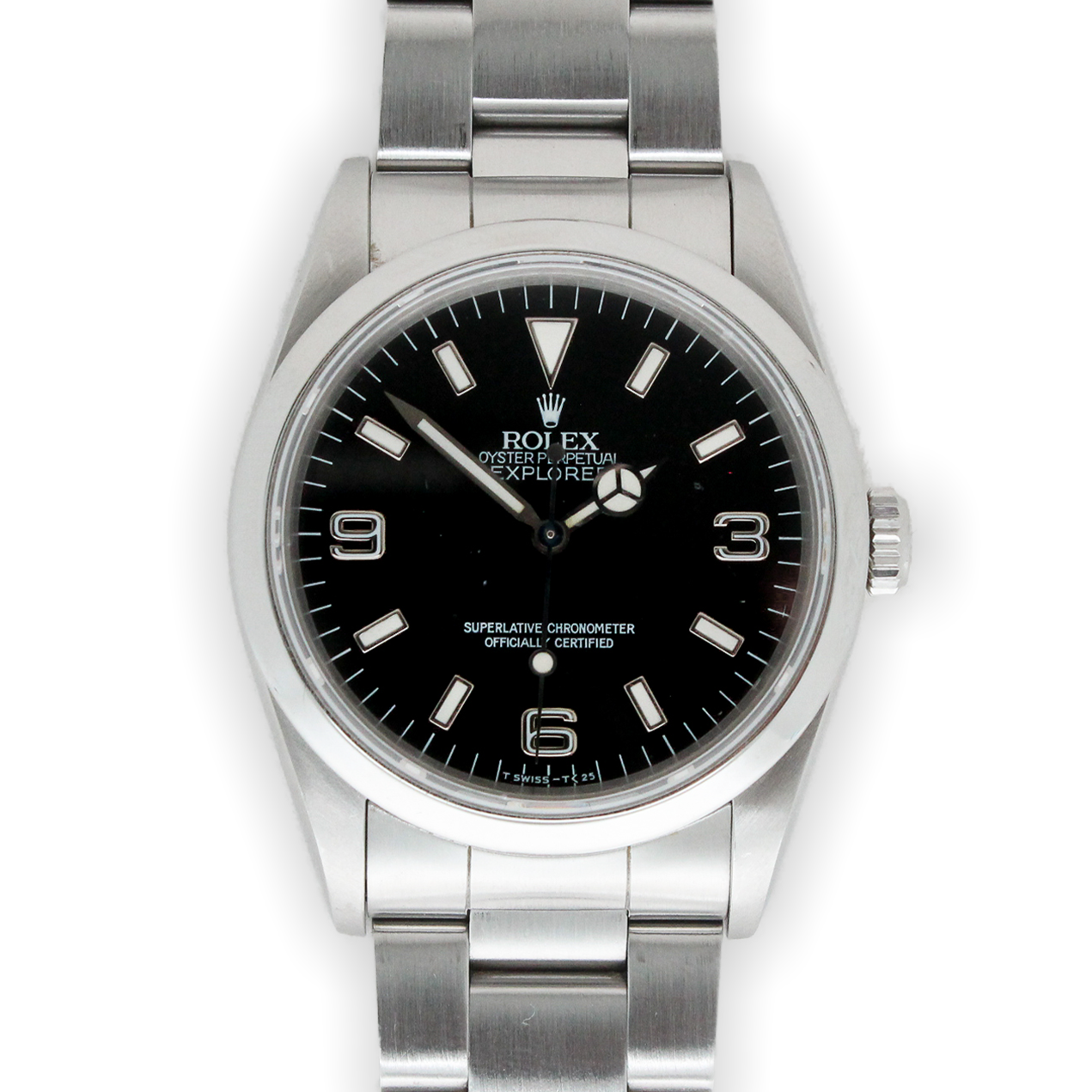 【PRE-OWNED】ROLEX EXPLORER STEEL BLACK T-25 DIAL MENS WATCH 14270 36MM