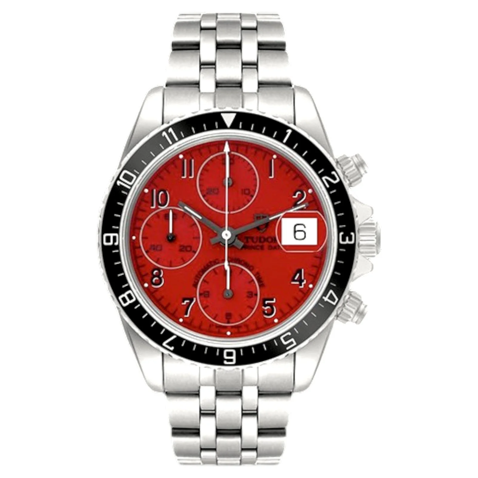 【PRE-OWNED】TUDOR TIGER WOODS PRINCE DATE RED DIAL  STRAP STEEL MENS WATCH 79260P 41MM