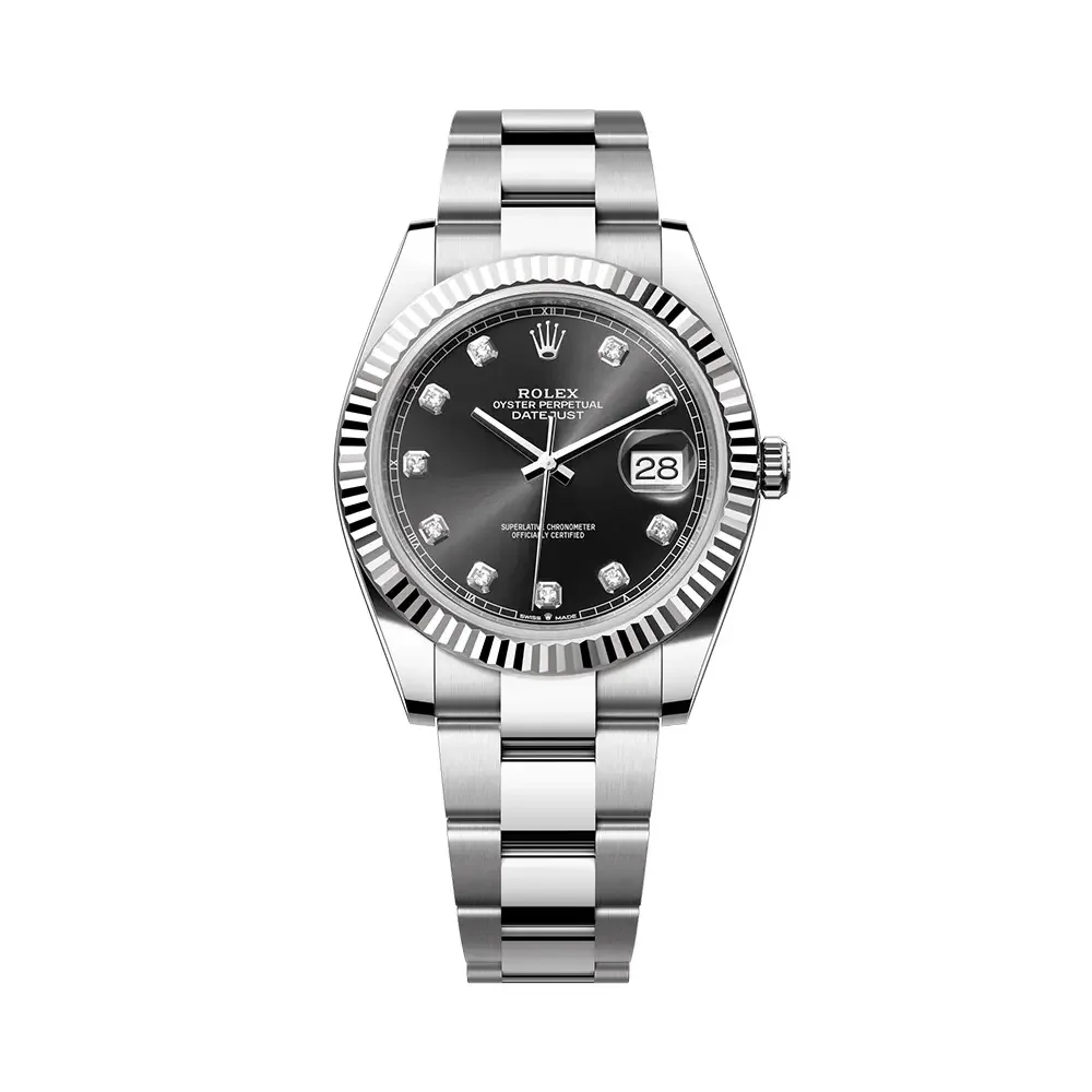 【PRE-OWNED】ROLEX DATEJUST STEEL BLACK DIAL MENS WATCH 126334 41MM
