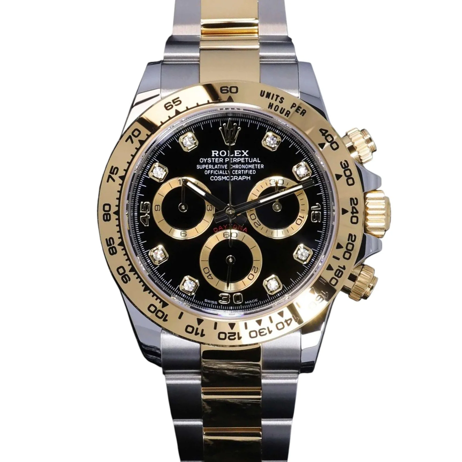 【PRE-OWNED】ROLEX DAYTONA STEEL YELLOW GOLD DIAMOND DIAL MENS WATCH 116503G 40MM