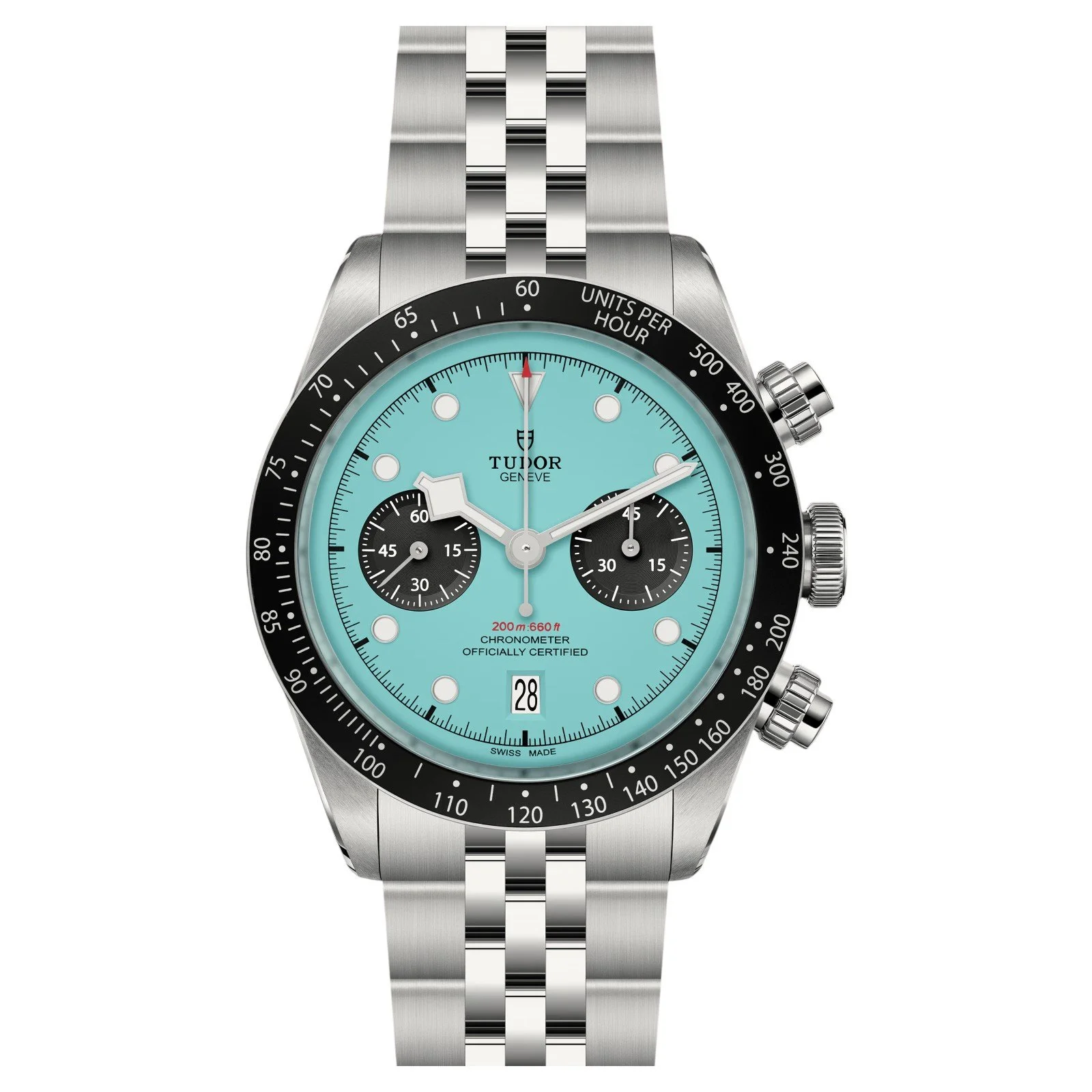 【 BRAND NEW】TUDOR STEEL AUTOMATIC CALENDAR, LAKE BLUE DIAL, CHRONOGRAPH BEAD STRAP BLACK BAY 79360N 41MM