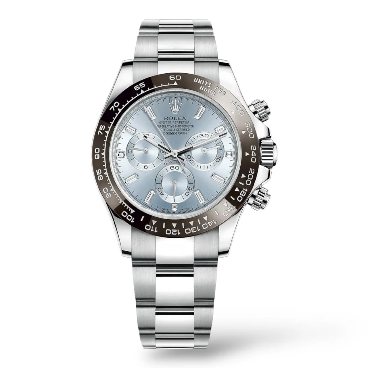 【PRE-OWNED】ROLEX DAYTONA ICE BLUE DIAL PLATINUM CHRONOGRAPH MENS WATCH 116506A 40MM