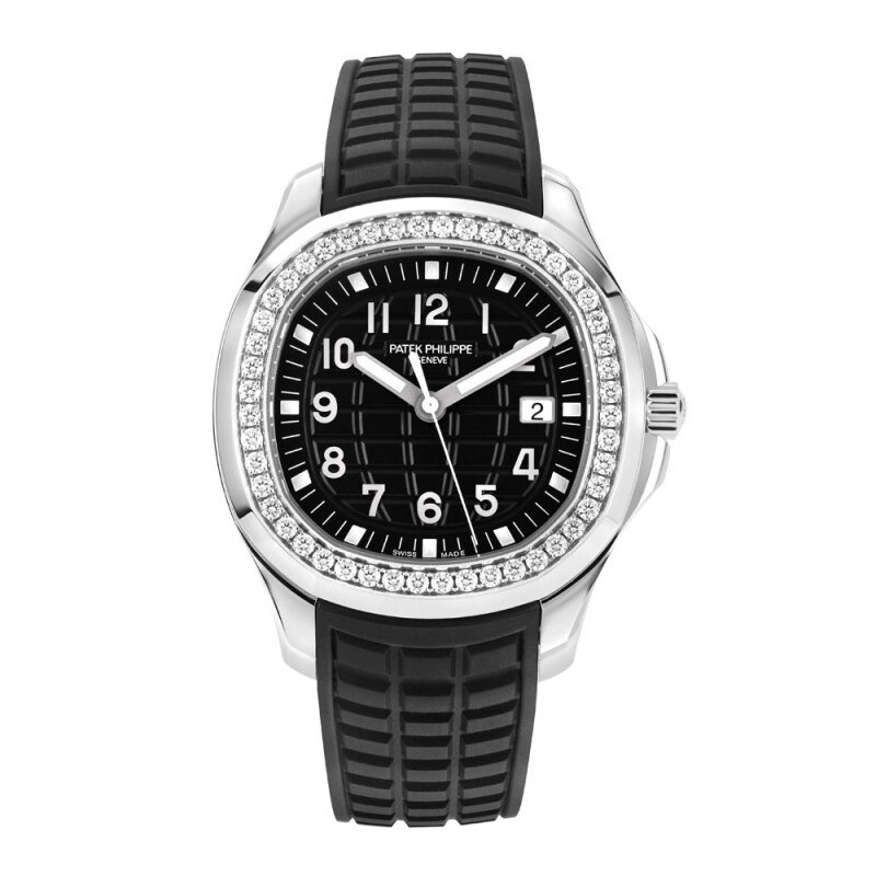 【PRE-OWNED】PATEK PHILIPPE MSTEEL QUARTZ CALENDAR ORIGINAL DIAMOND RING BLACK FACE DIGITAL TAPE BUTTERFLY CLASP 5067A-001 36M