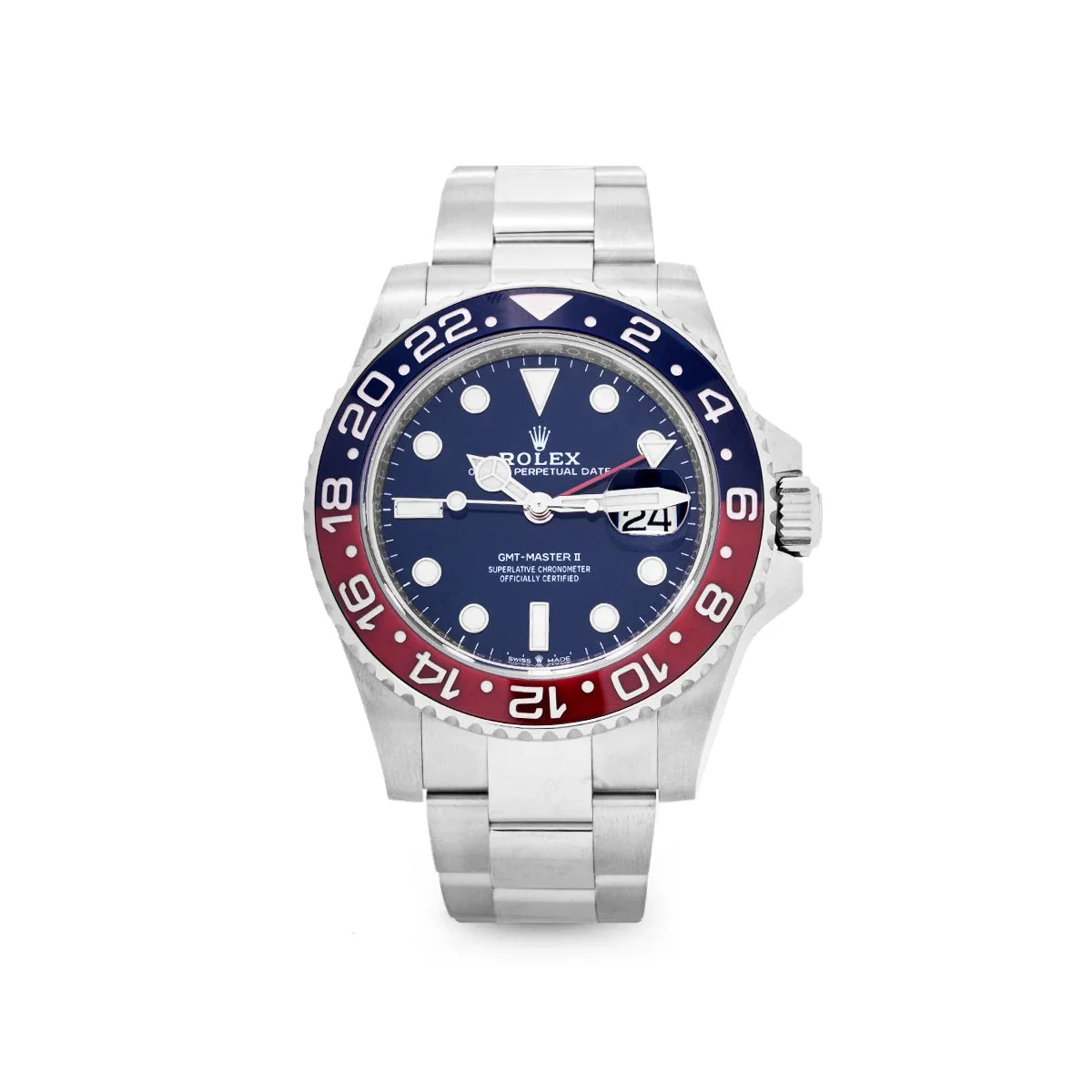 【99%NEW】ROLEX GMT-MASTER II 18K WHITE GOLD BLUE DIAL BEZEL MENS WATCH 126719BLRO 40MM