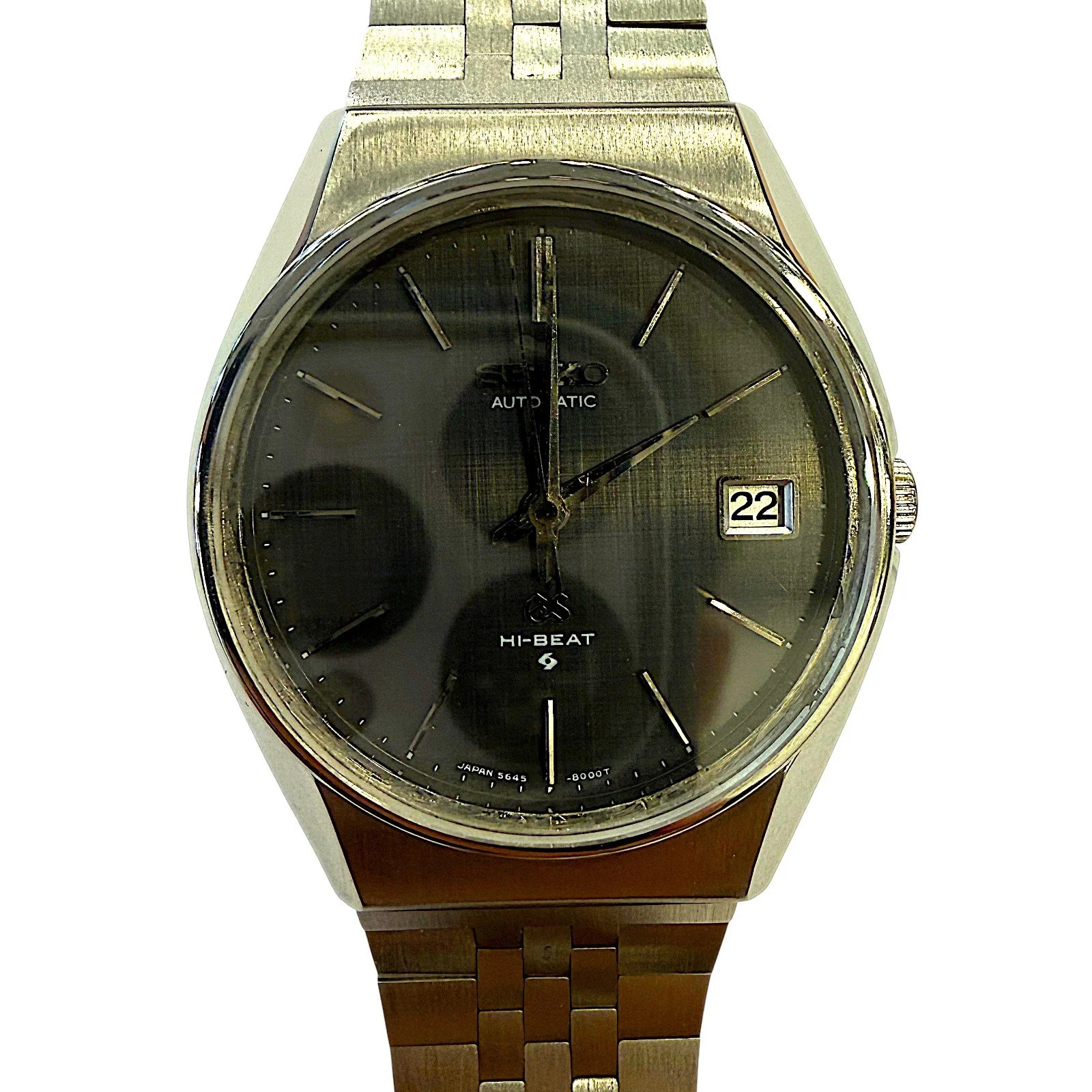 【PRE-OWNED】GRAND SEIKO STEEL AUTOMATIC CALENDAR WITH GRAY NOODLE LETTERING 5645-8000 36MM
