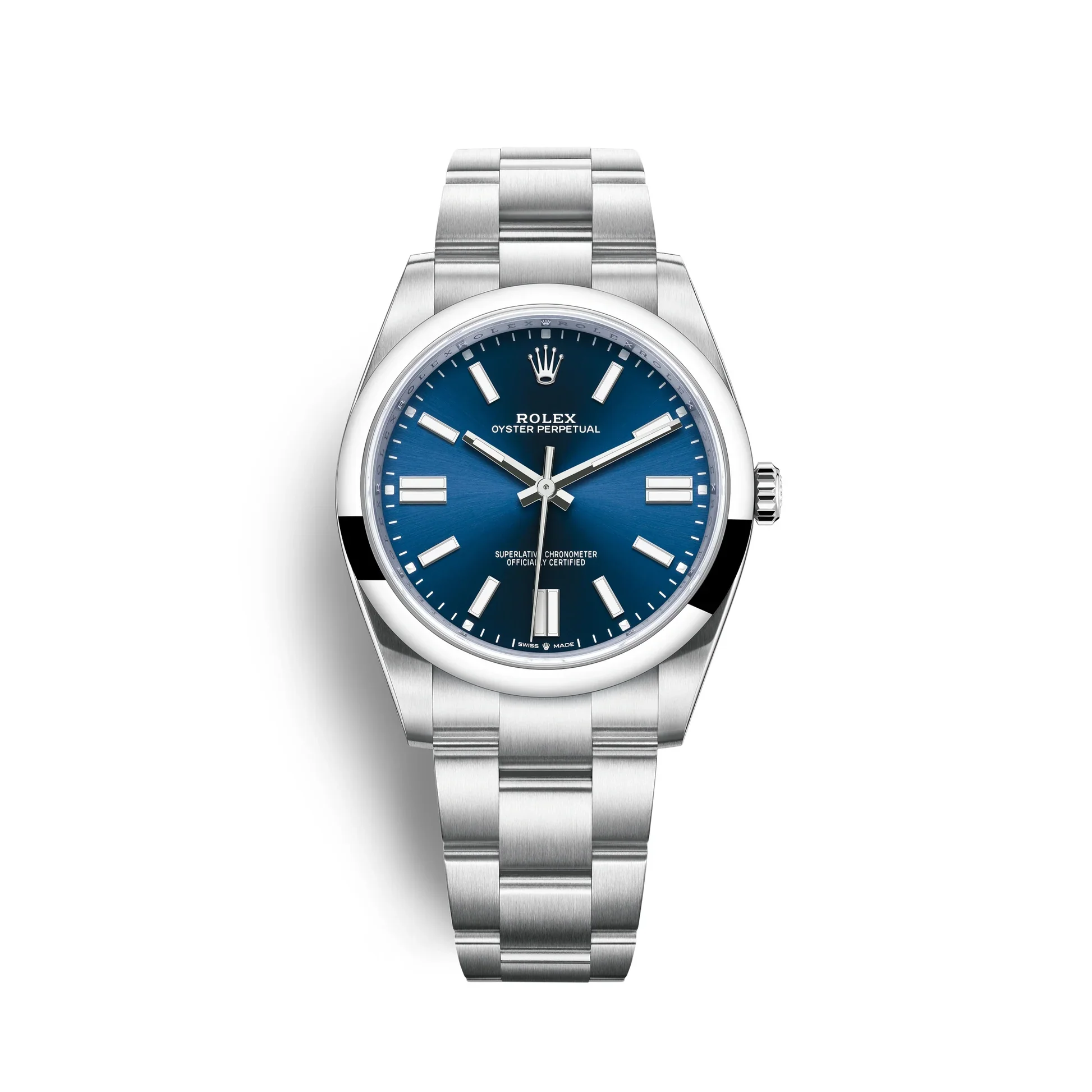 【PRE-OWNED】ROLEX OYSTER PERPETUAL BLUE DIAL STEEL WATCH 126000 36MM