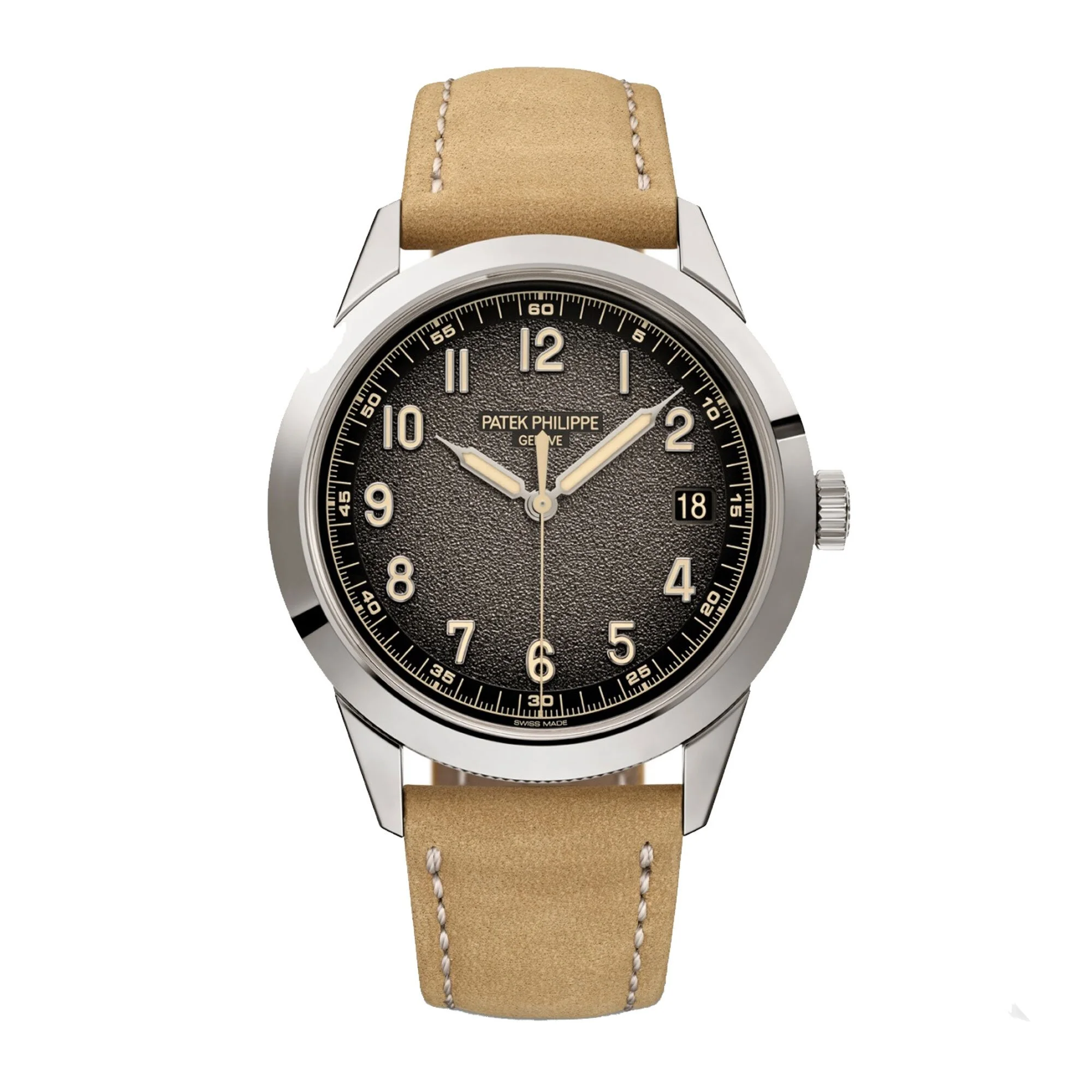 【PRE-OWNED】PATEK PHILIPPE CALATRAVA 18K WHITE GOLD GREY DIAL MENS WATCH 5226G-001 40MM
