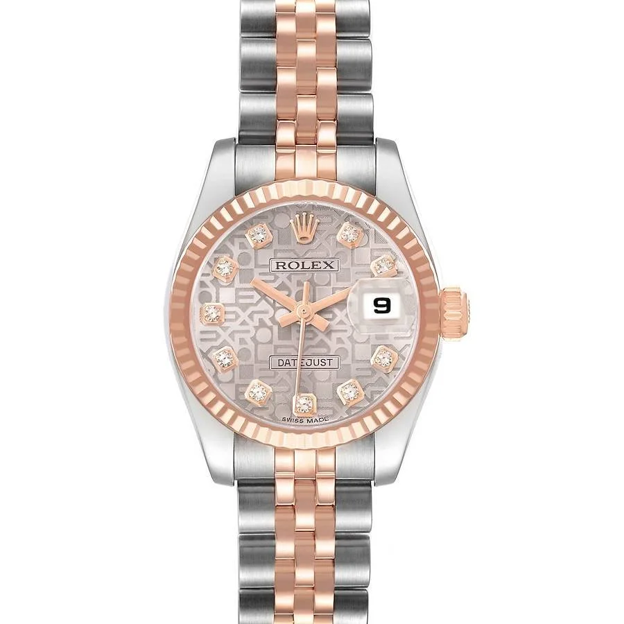 【PRE-OWNED】ROLEX DATEJUST STEEL ROSE GOLD DIAMOND LADIES WATCH 179171 26MM