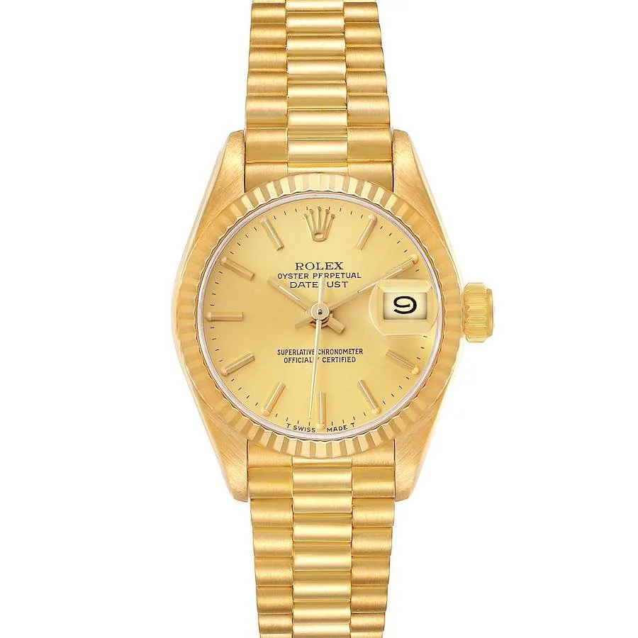 【PRE-OWNED】ROLEX PRESIDENT DATEJUST YELLOW GOLD LADIES WATCH 69178 26MM
