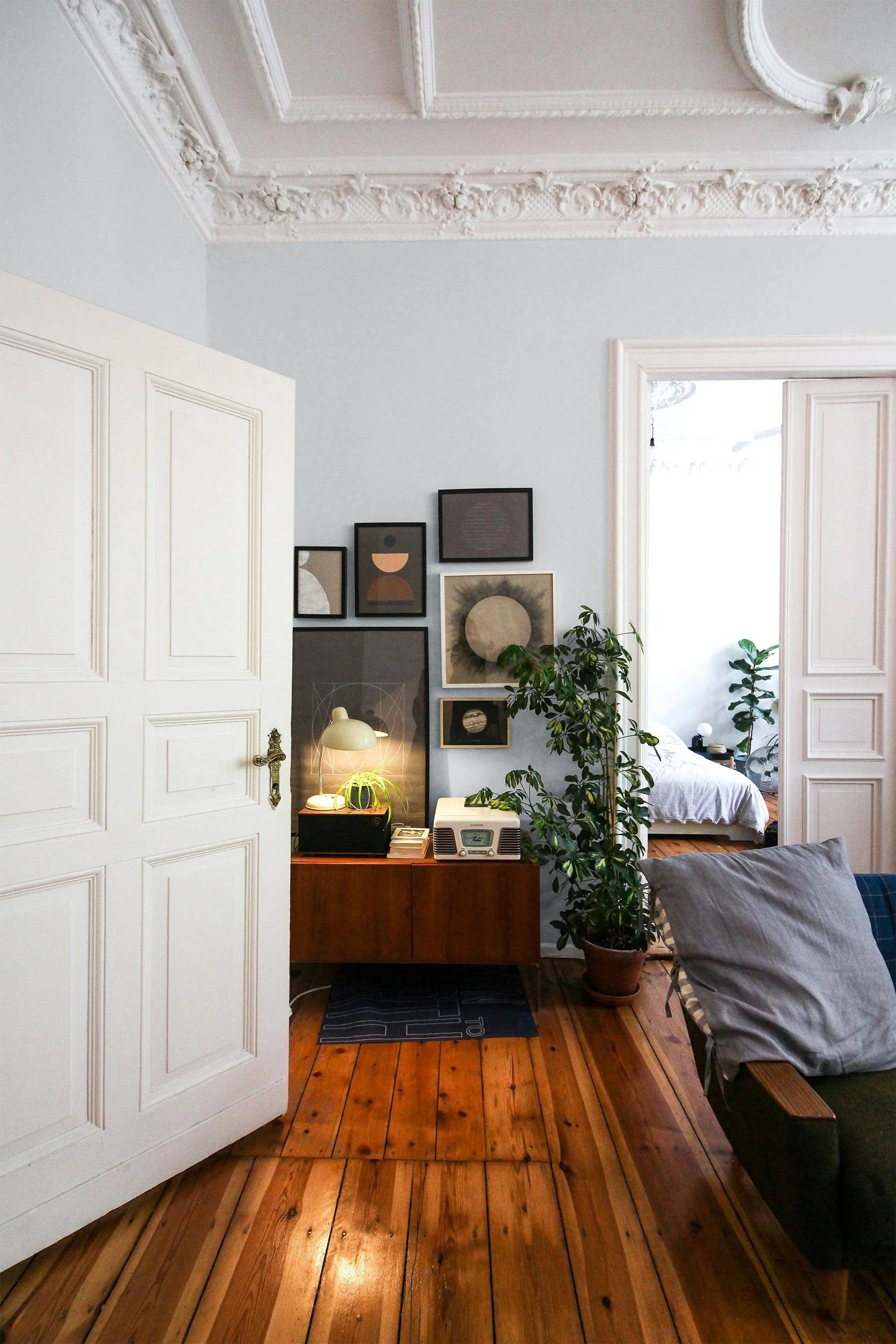 Fotomontage Wände hellblau