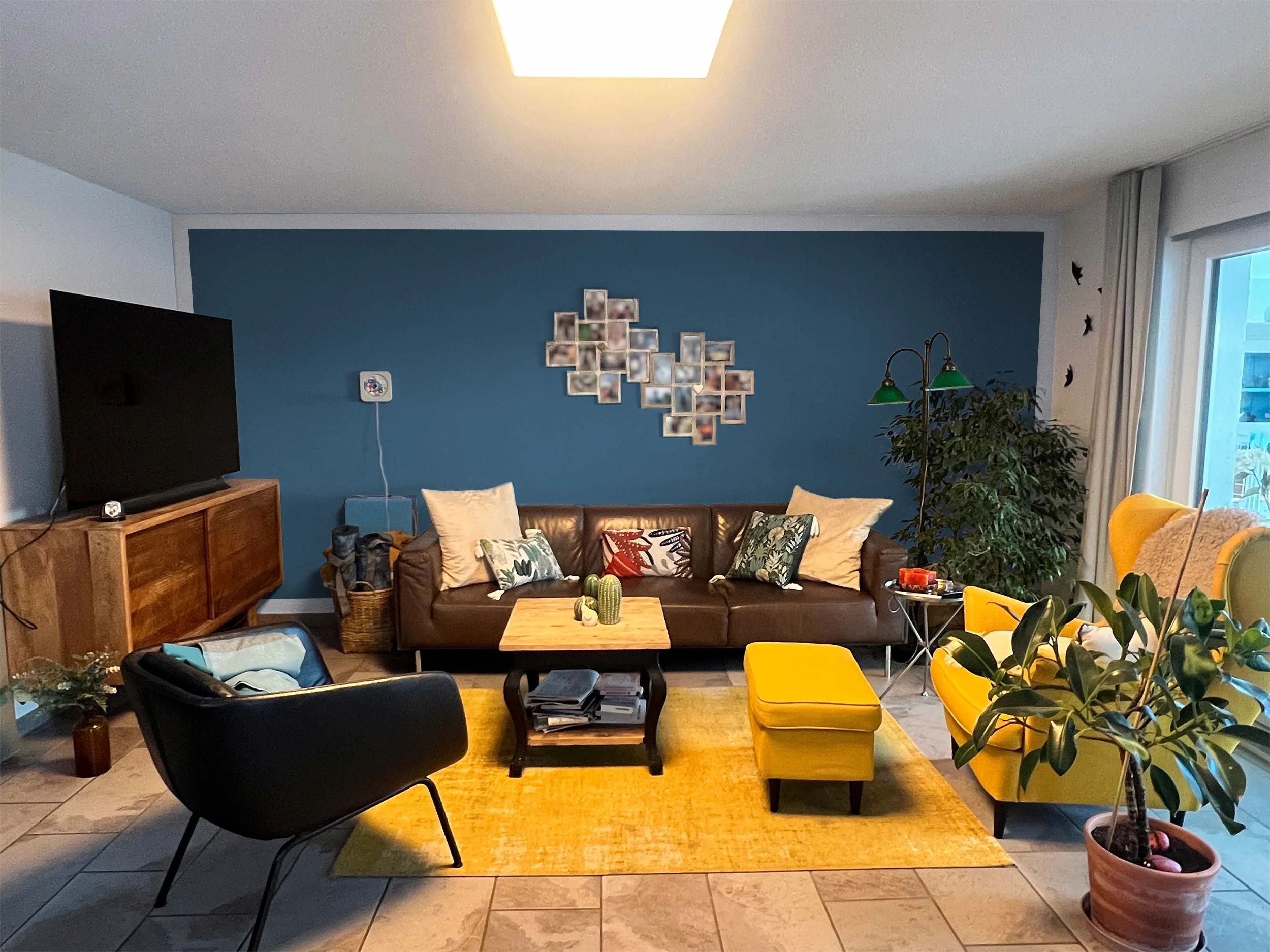 Fotomontage Wand Petrol