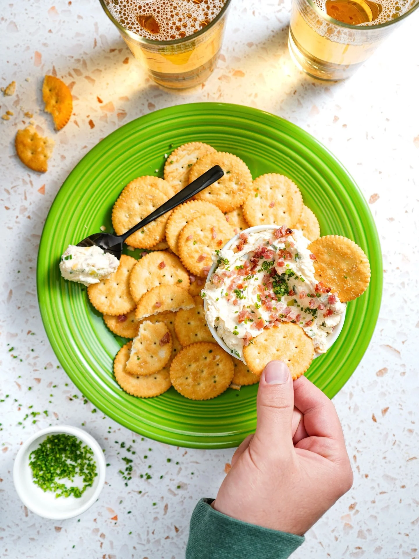 &ldquo;Maya, can you make me a dip sometime?&rdquo;
&ldquo;Sure, but only if you model for me!&rdquo;

If the Mr. wants a snack, I&rsquo;m always happy to make it, but there&rsquo;s a trade-off &mdash; he has to help with the photos. This time his jo