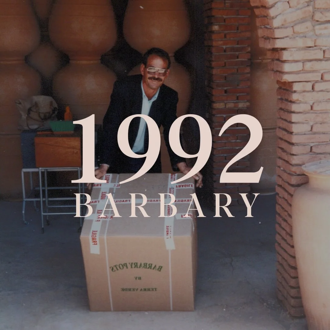 1992.

The first shipment&hellip; 📦

Soon after Barbary was born, Barbary&rsquo;s first collection made its way to the UK 🇬🇧 

Carefully packed and labelled, this moment likely marked the what was likely the very first shipment of hand-thrown Moro