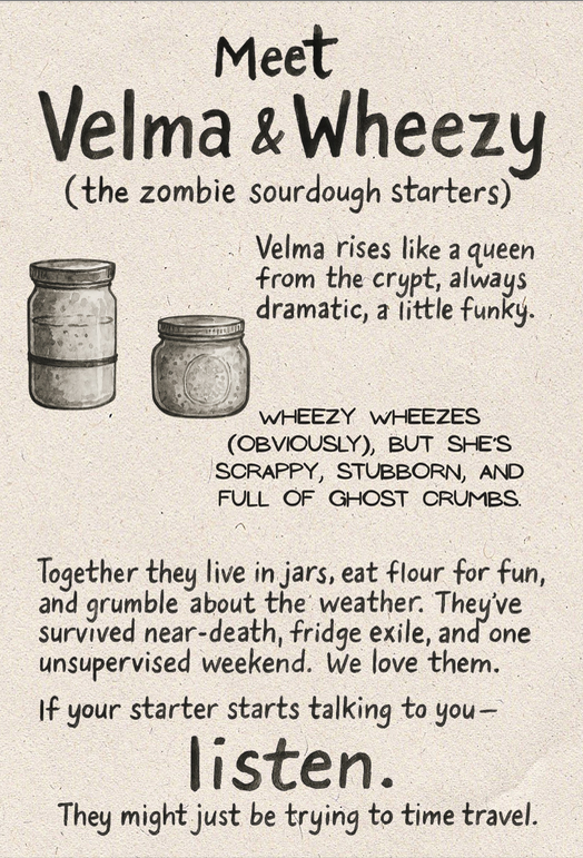 book page with illustration of sourdough and text