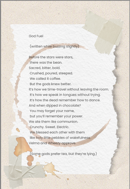 book page with coffee stains 