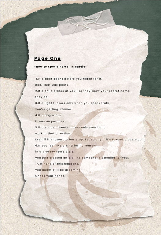 book page with ripped pages with coffee stains 