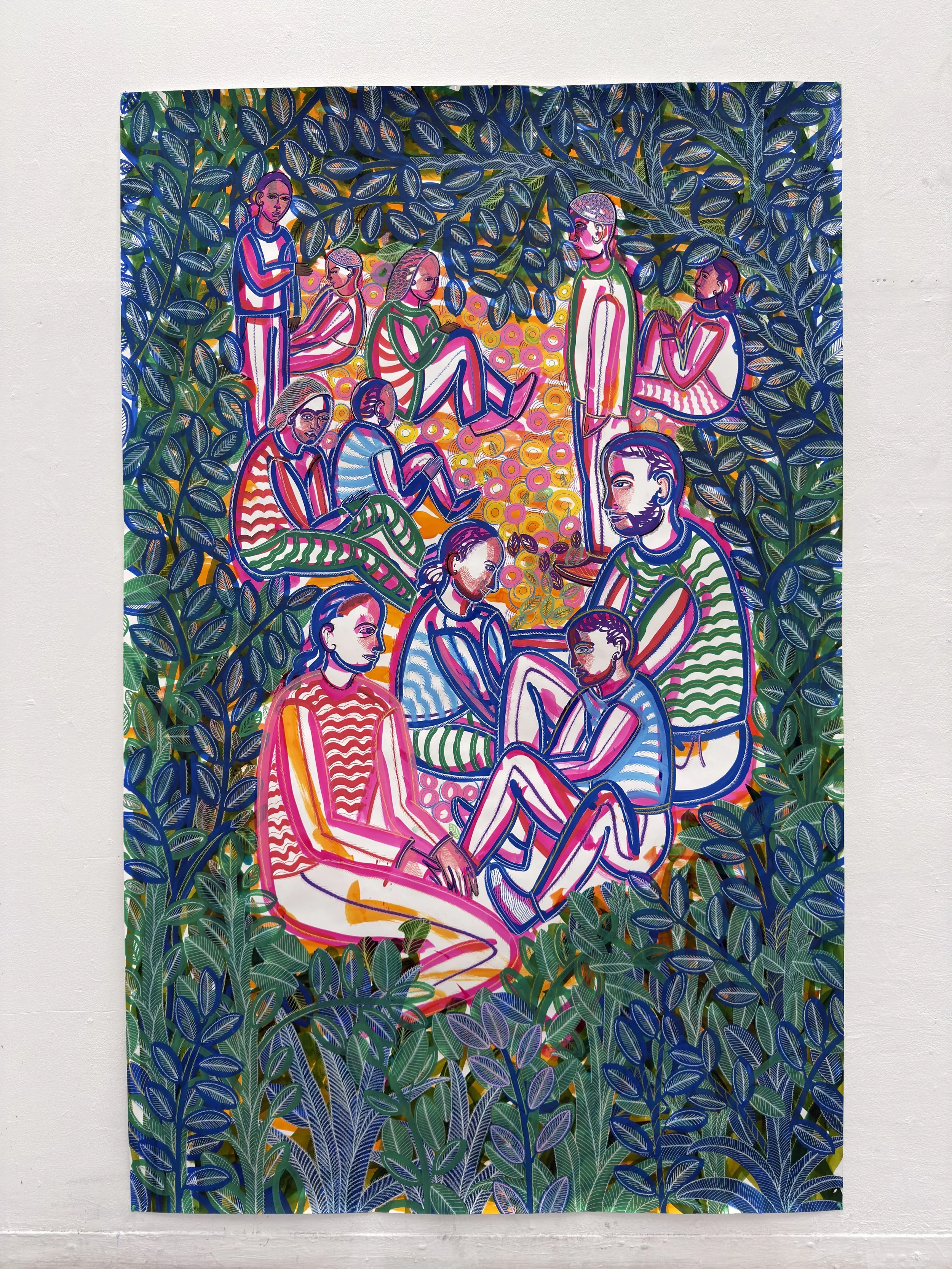 Town Park | 2026 | 151 x 235 cm (59-1/2 x 92-1/2”) | Ink, Pigment Pen on Paper