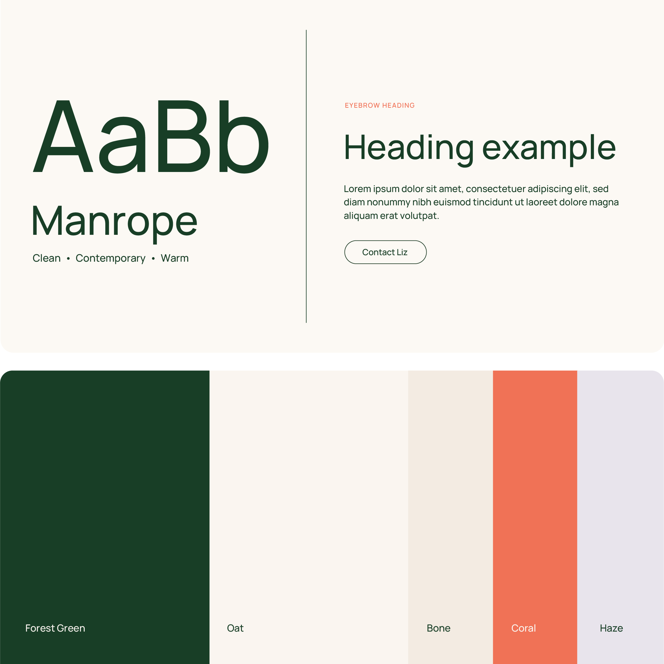 Colours and fonts for Liz Earle's website